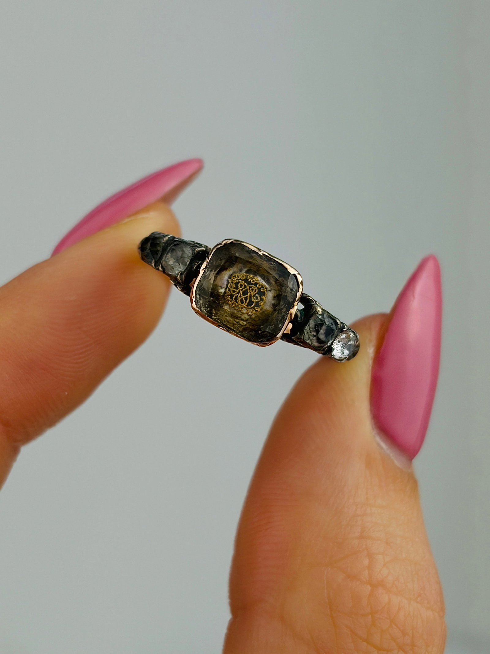 INCREDIBLE ANTIQUE GEORGIAN GOLD STUART CRYSTAL RING - 5