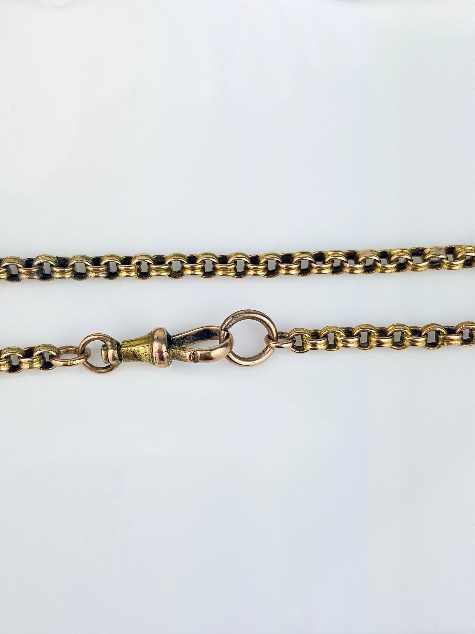 ANTIQUE CHUNKY 9CT GOLD CHAIN WITH DOGCLIP - 2