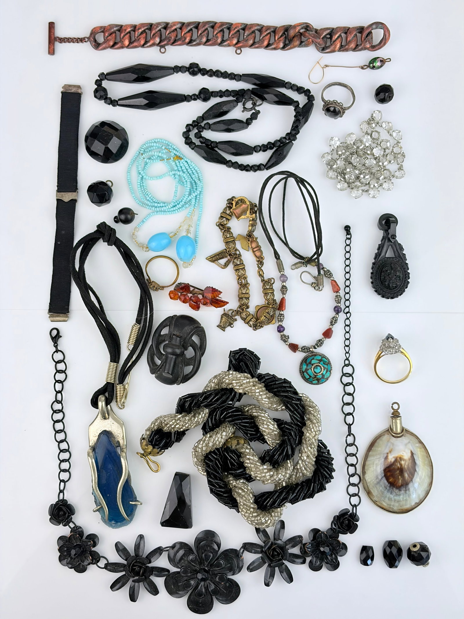 MIXED LOT - BEADED NECKLACES, PENDANTS ETC (1 of 6)