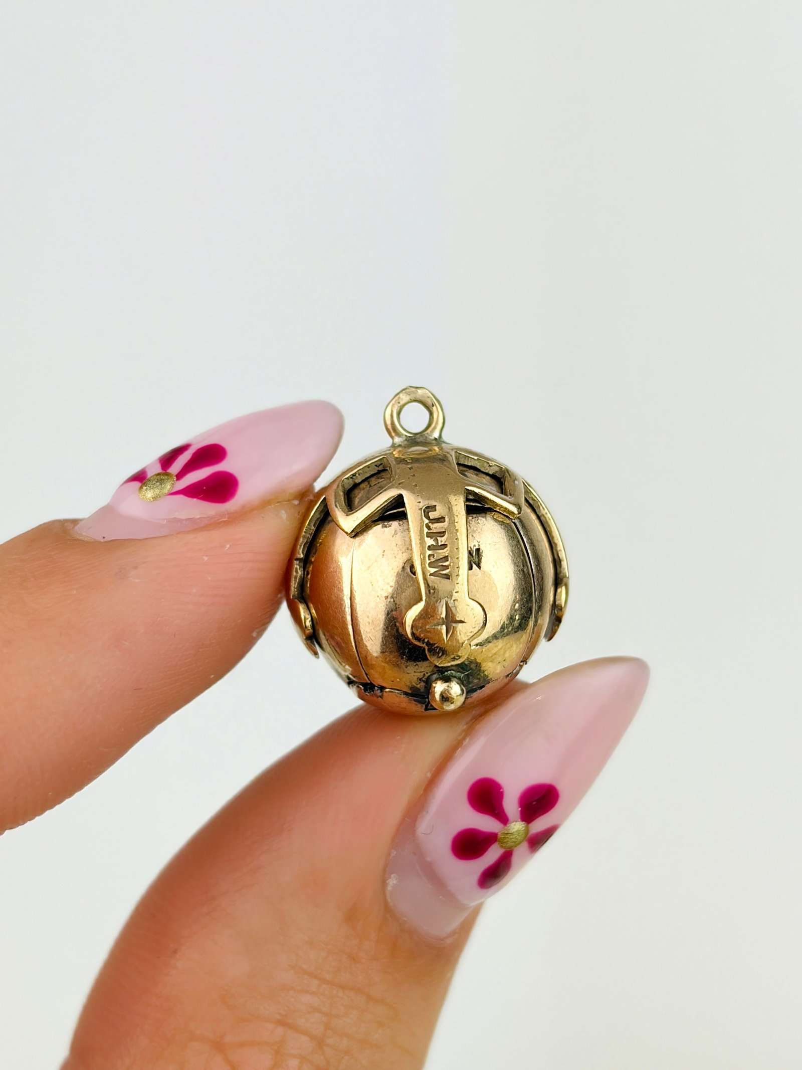 RARE MASONIC OPENING BALL/CROSS PENDANT IN GOLD AND SILVER - 4