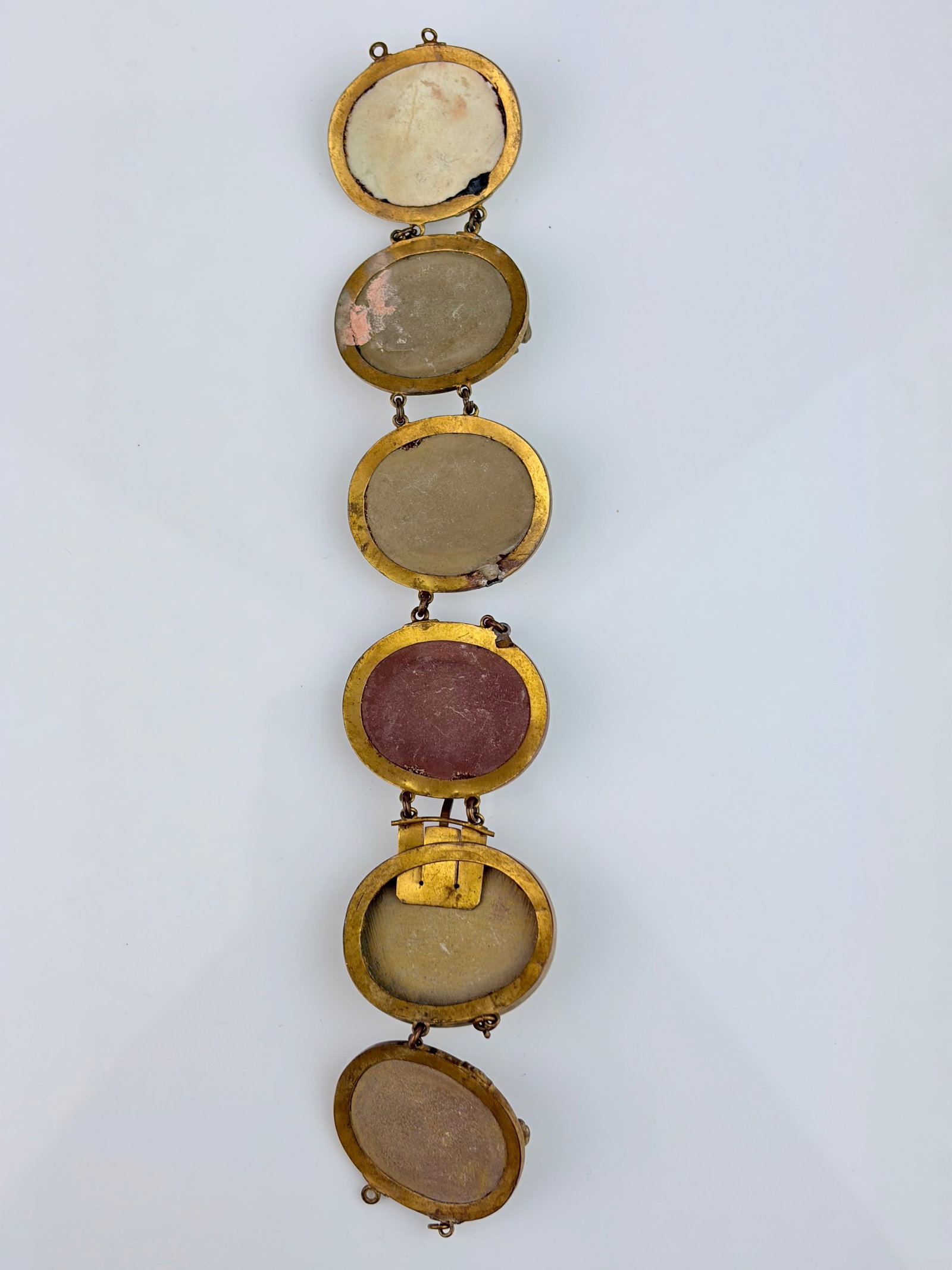 ANTIQUE LARGE GILT LAVA CAMEO BRACELET AF - 2
