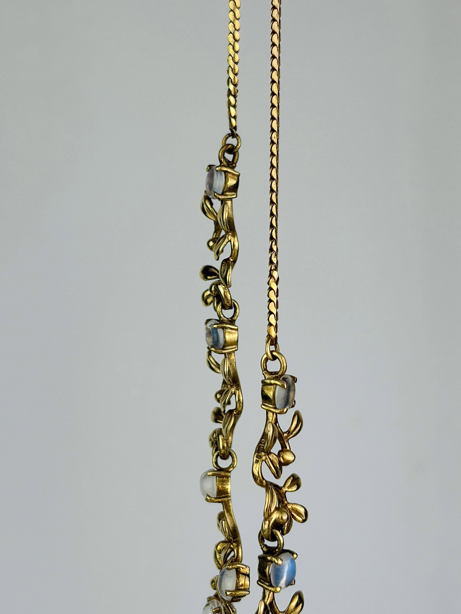 Vintage 9ct Gold Moonstone Drop Necklace - 2