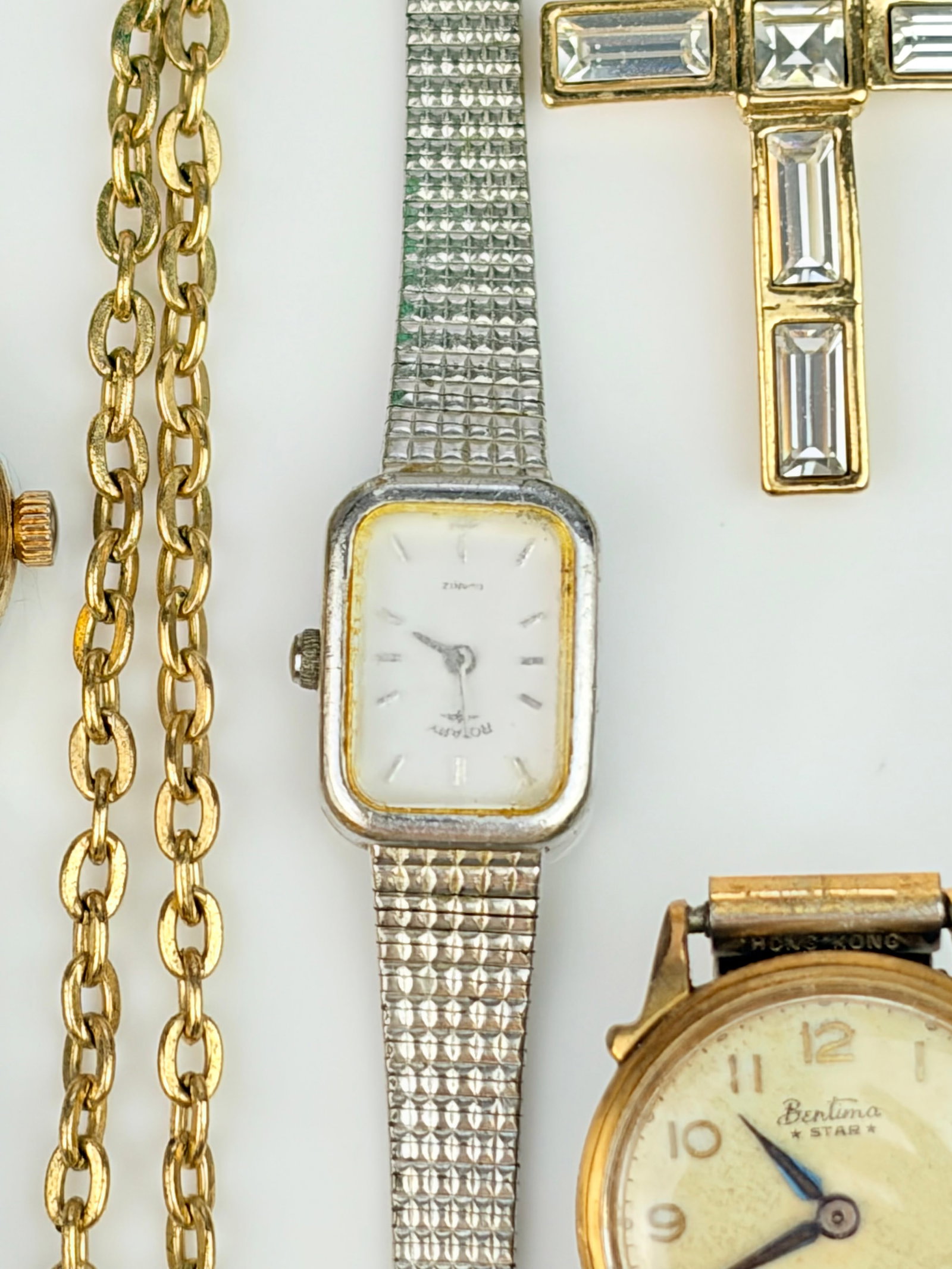 MIXED LOT - WATCHES, BRACELET, CROSS NECKLACE ETC - 5