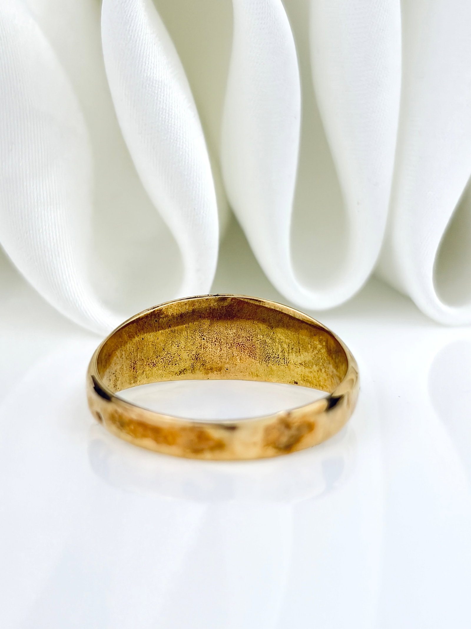 ANTIQUE 18CT YELLOW GOLD GARNET AND PEARL 5 STONE RING - 3