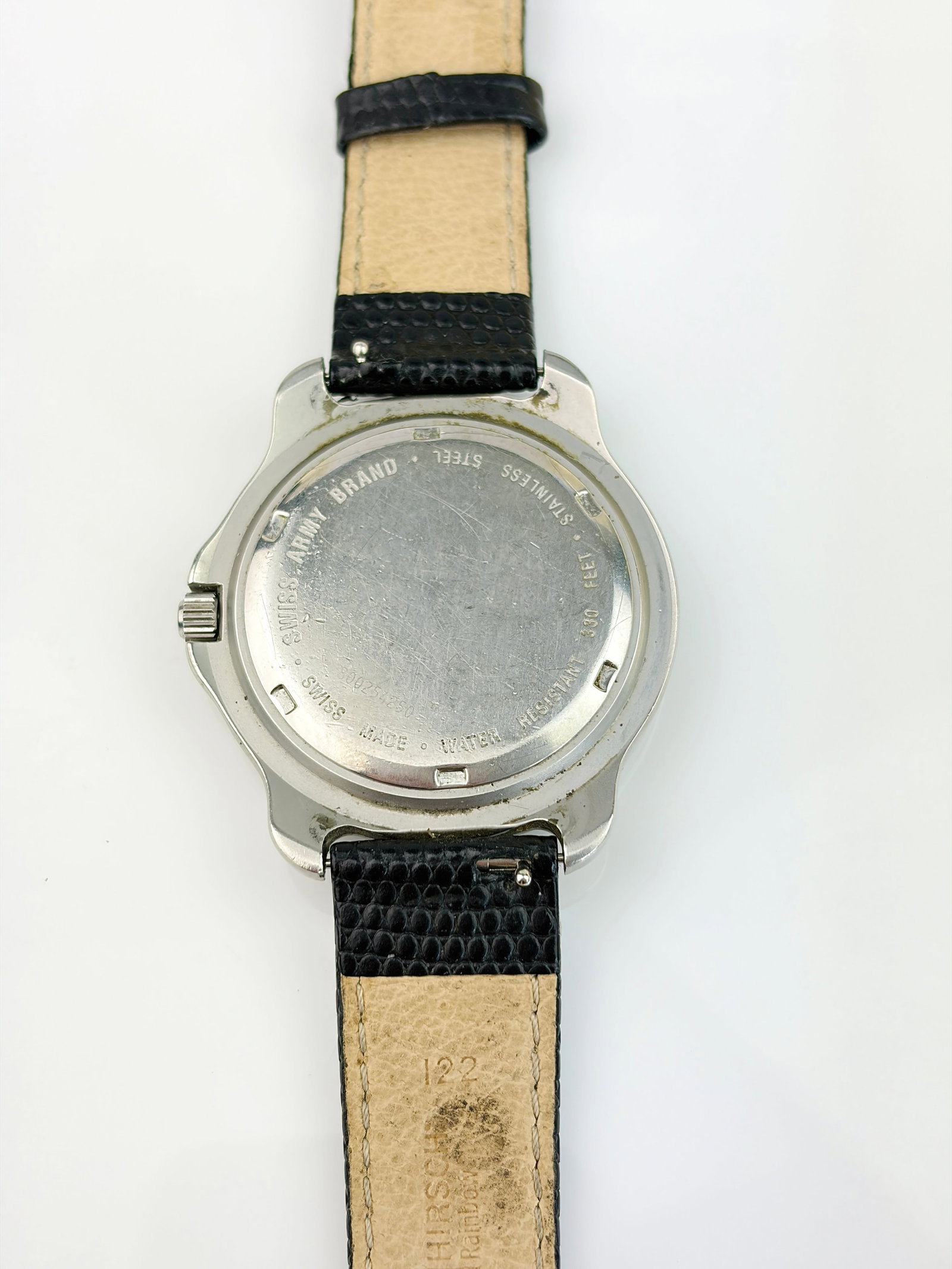 SWISS ARMY VICTORINOX ORIGINAL FIELD WATCH WHITE DIAL AND BLACK LEATHER STRAPS - 4