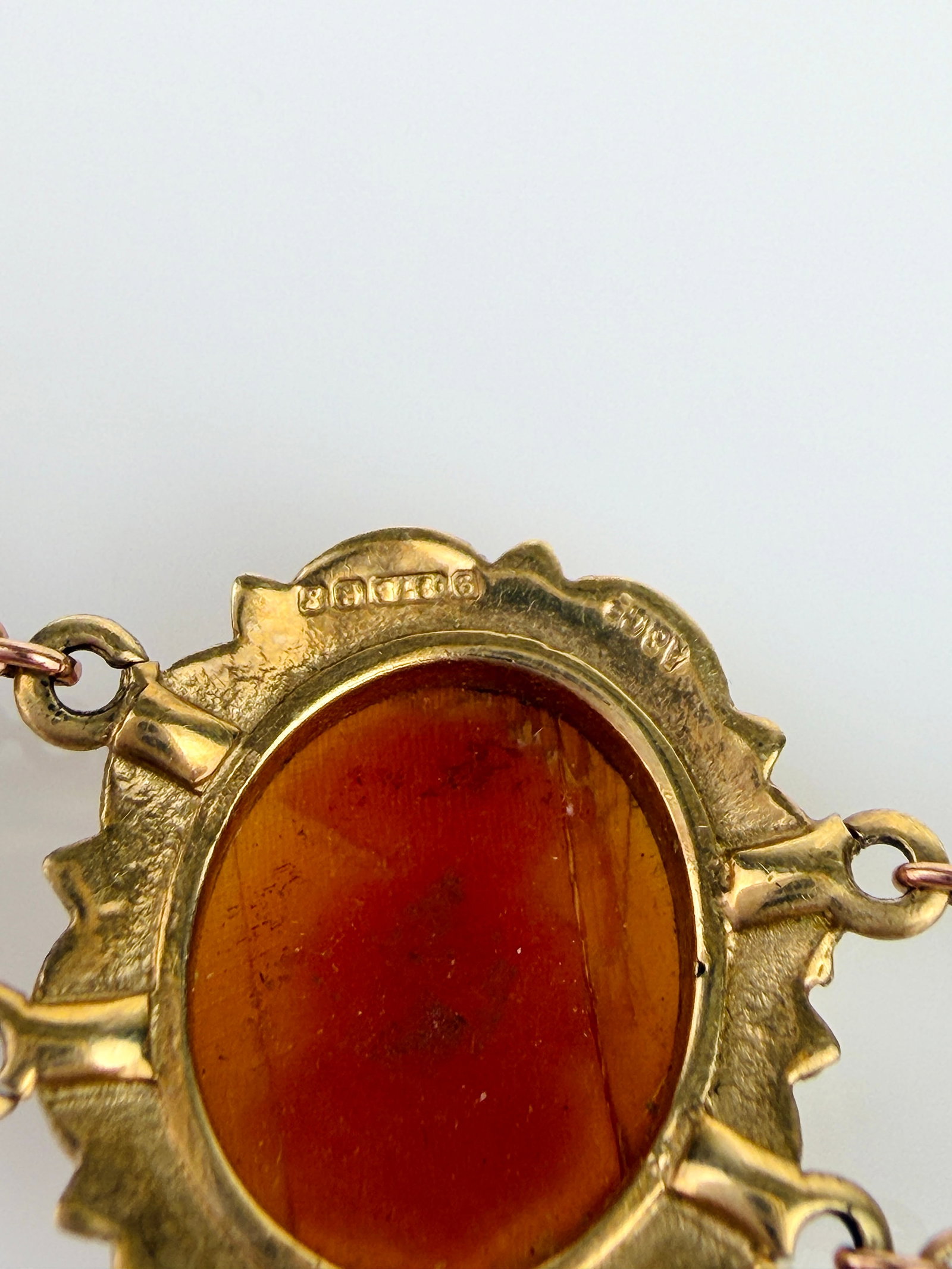 VINTAGE 9CT YELLOW GOLD ORNATE CAMEO BRACELET - 4