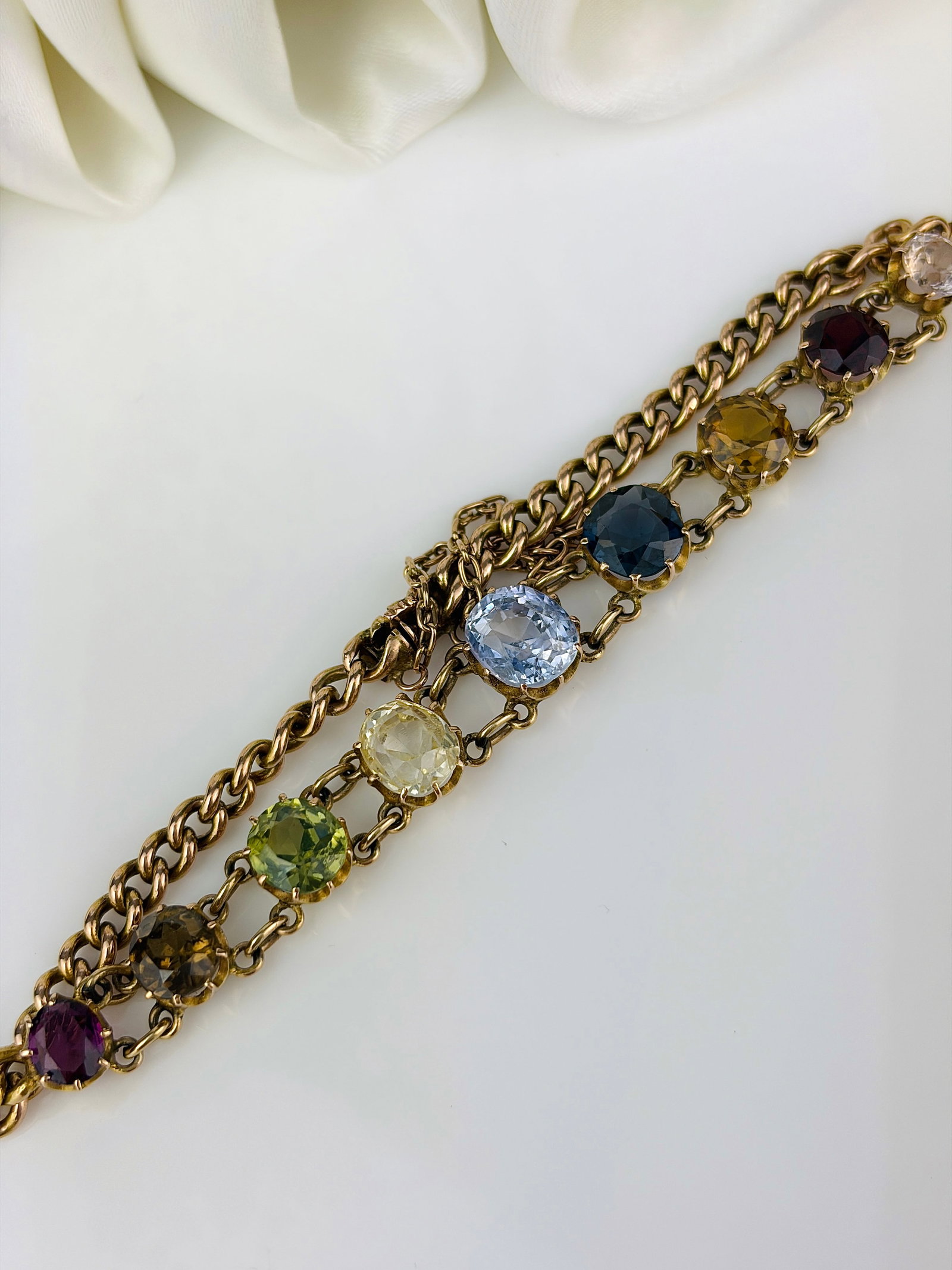 Antique Multigemstone Bracelet in 14ct Yellow Gold - 3