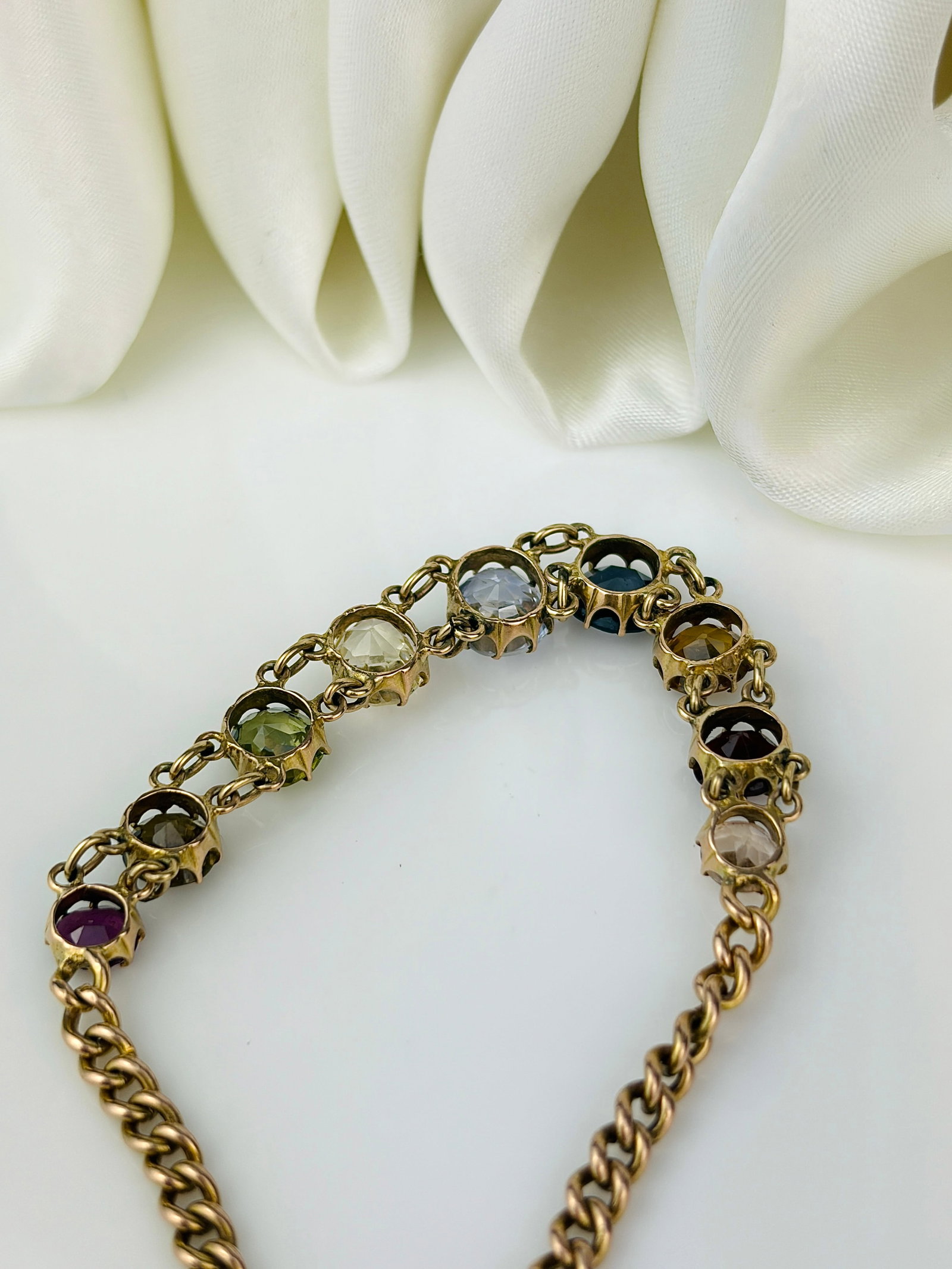 Antique Multigemstone Bracelet in 14ct Yellow Gold - 4