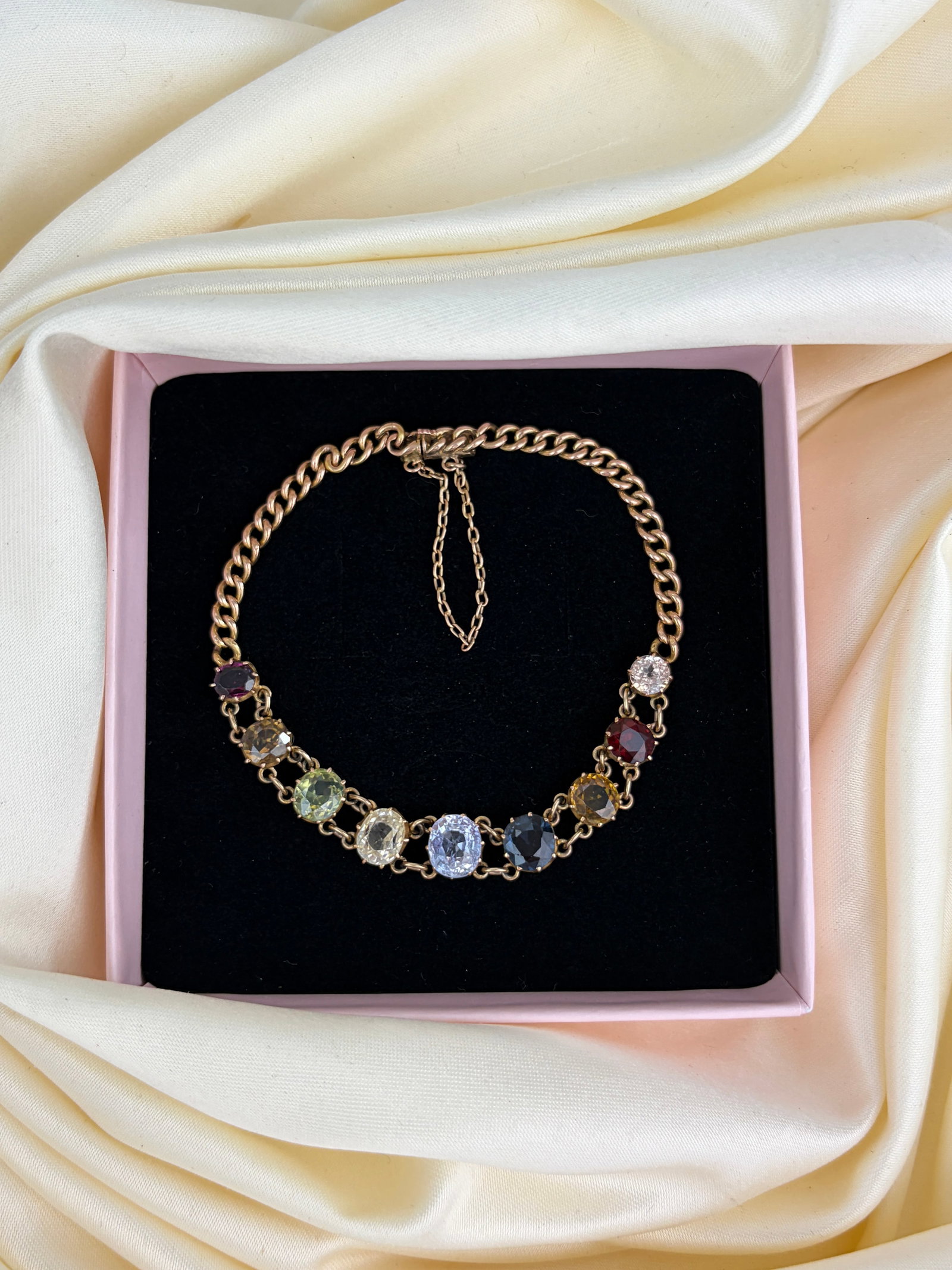 Antique Multigemstone Bracelet in 14ct Yellow Gold - 6