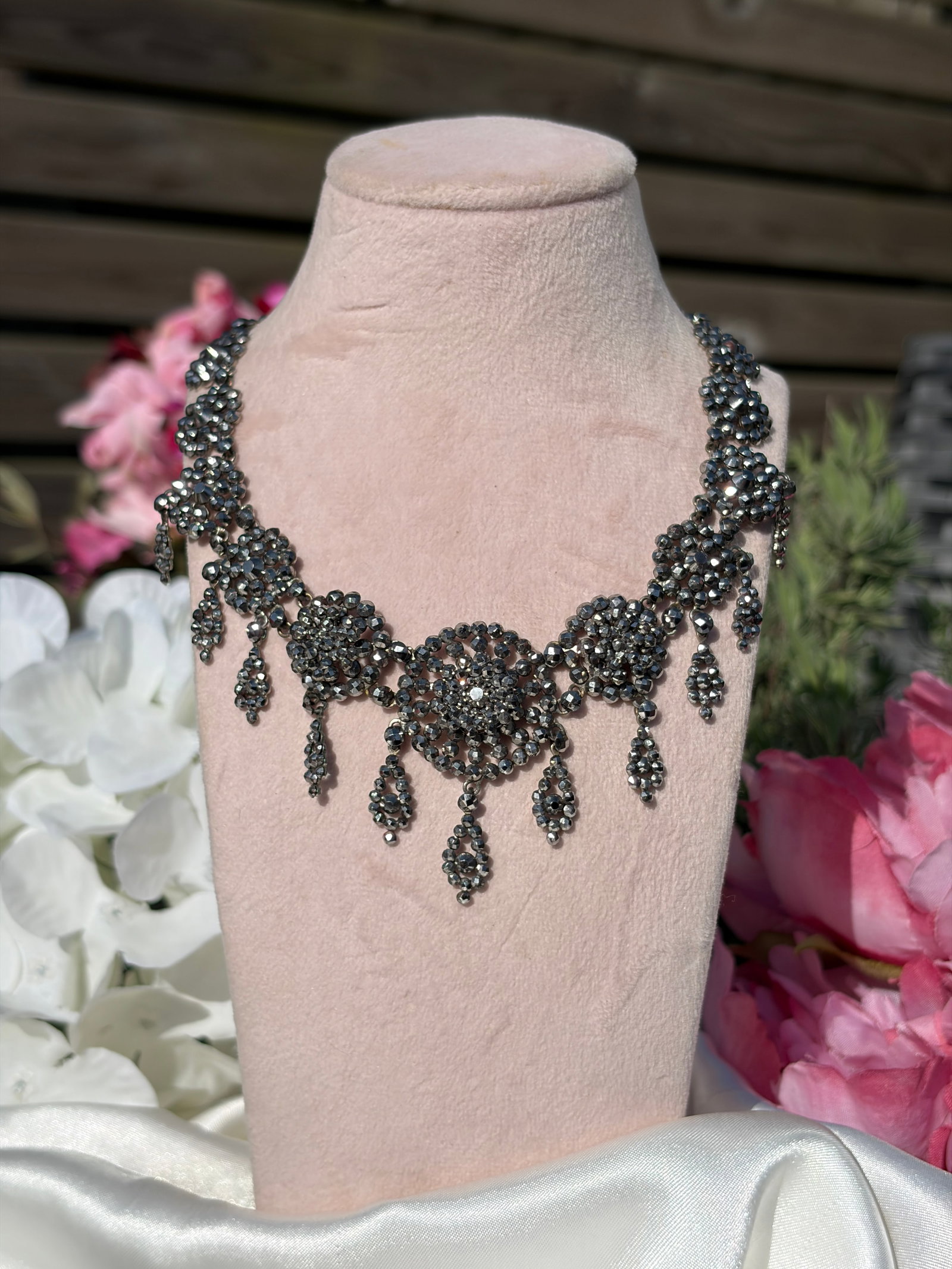 ANTIQUE GEORGIAN CUT STEEL NECKLACE - 2