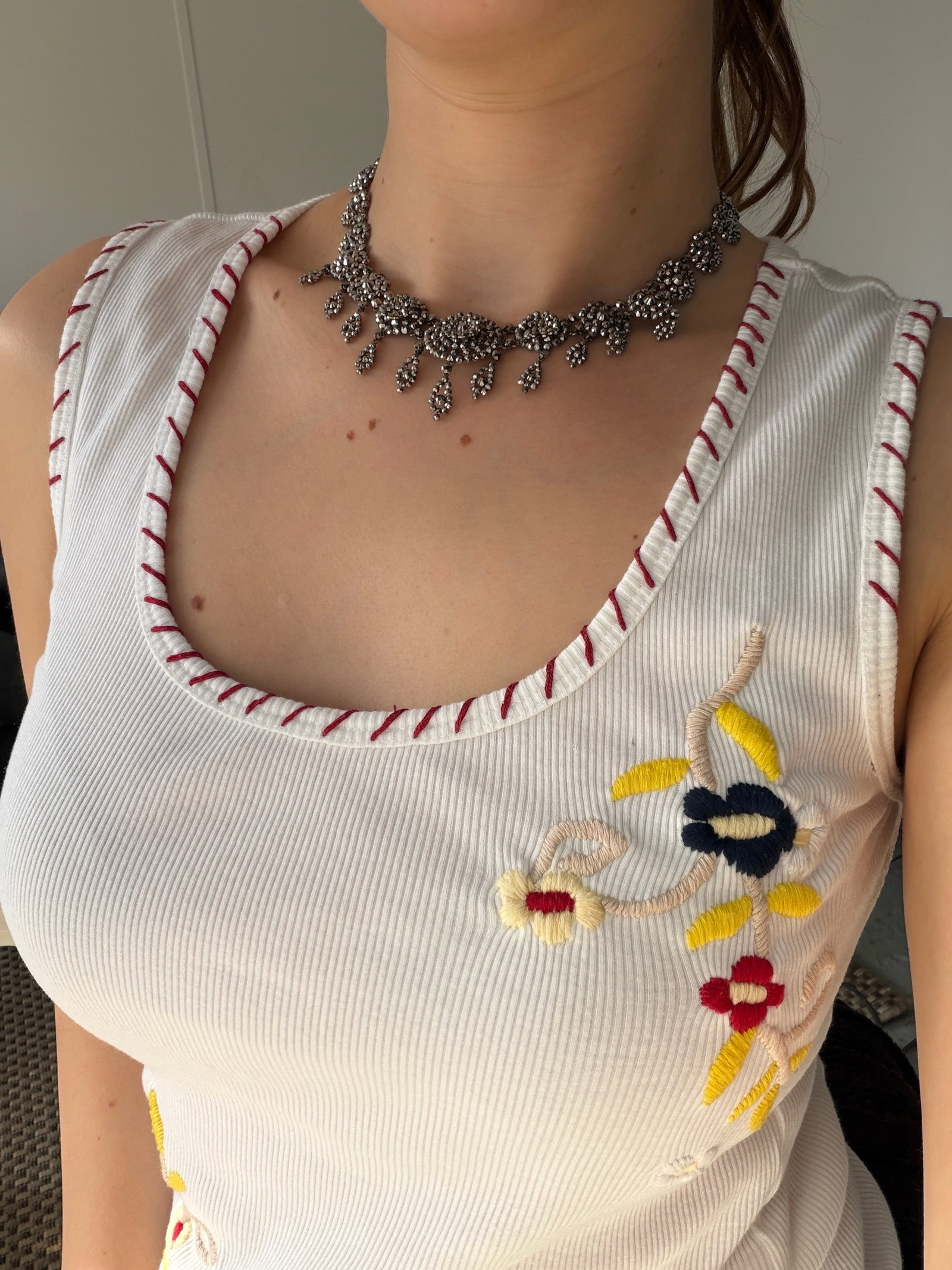 ANTIQUE GEORGIAN CUT STEEL NECKLACE - 9