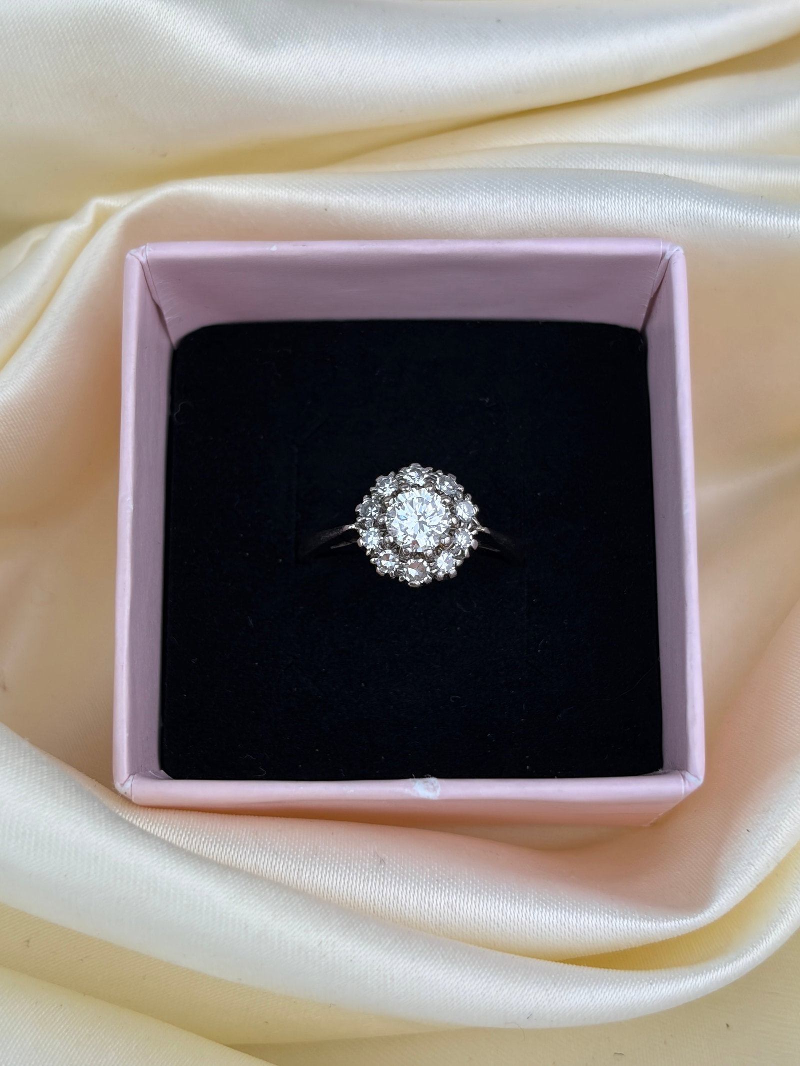 1.25CT Art Deco Diamond and 18 Carat White Gold Cluster Ring - 7