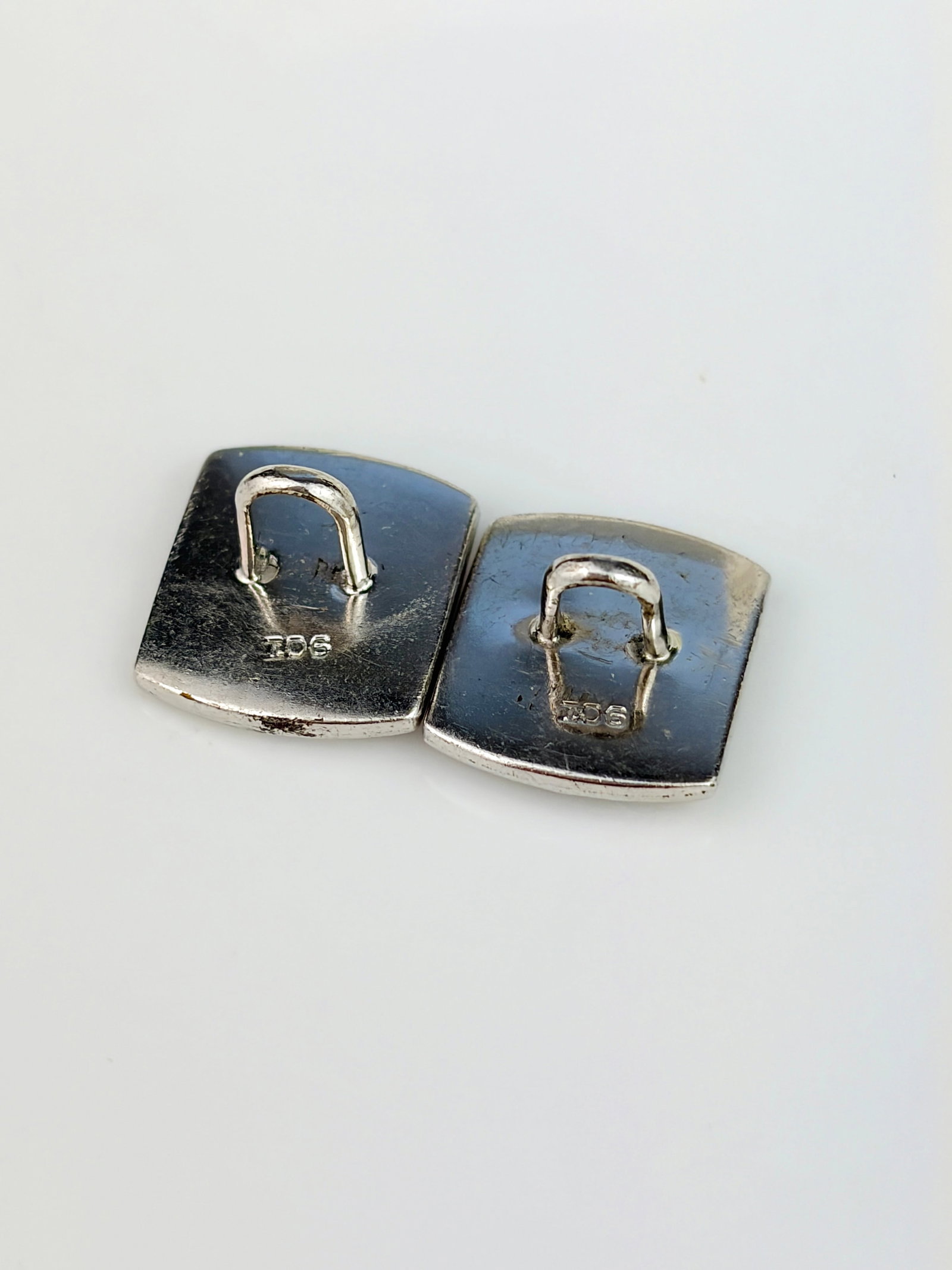 ANTIQUE BOXED 9CT WHITE GOLD DIAMOND AND ONYX BOXED MEN'S DRESS STUDS - 4