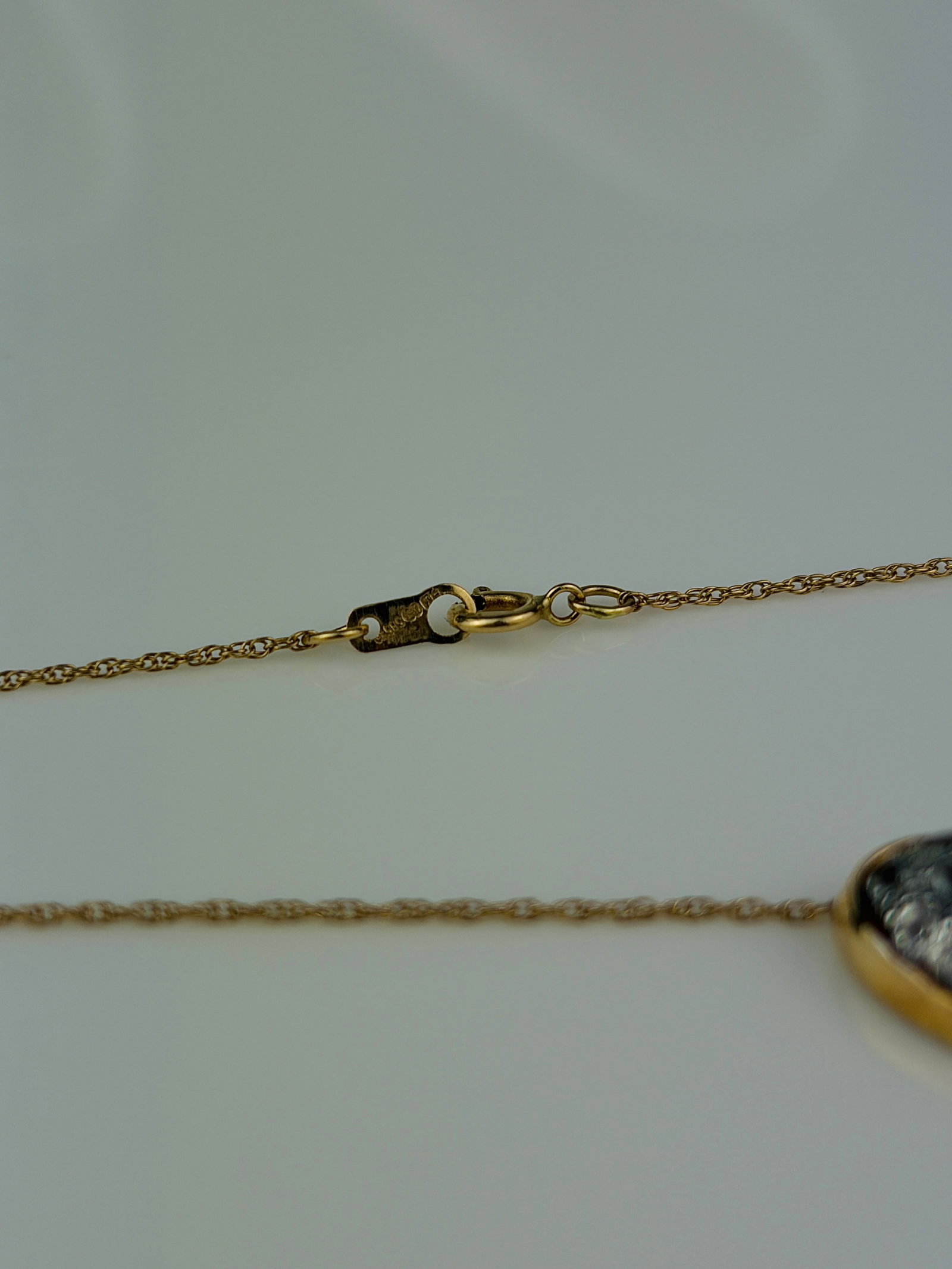 vintage 14ct yellow gold pave heart pendant on chain - 6