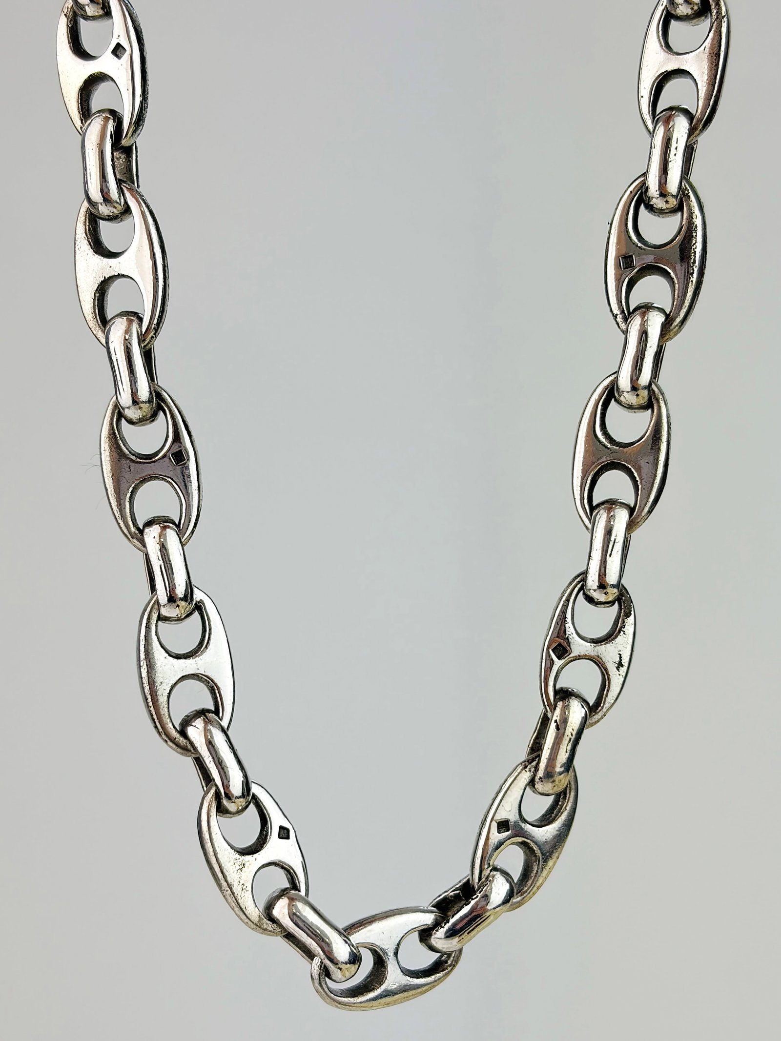 CHUNKY STERLING SILVER MARINER LINK CHAIN NECKLACE (1 of 7)