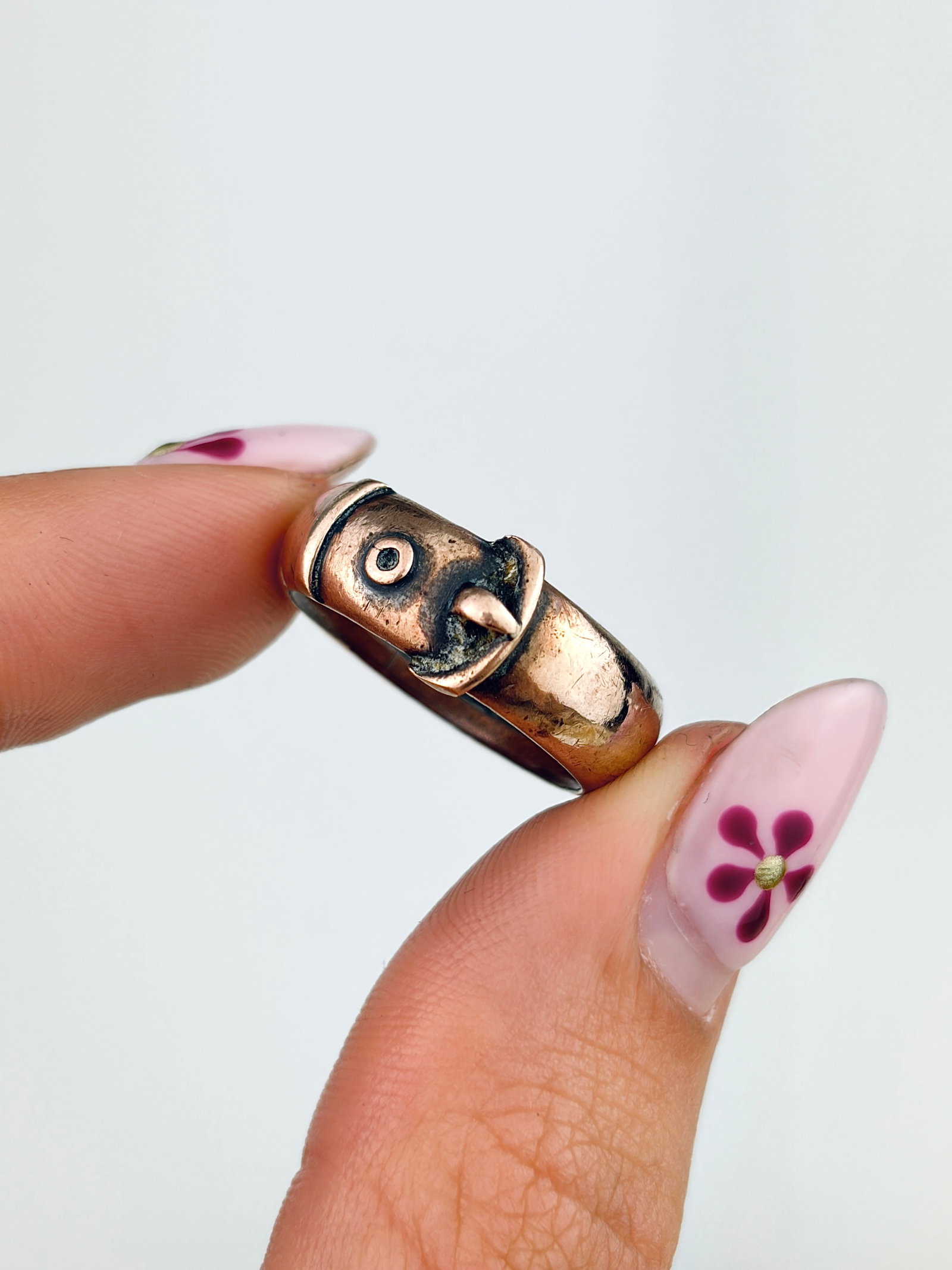 9CT GOLD FILLED BUCKLE BAND RING - 5