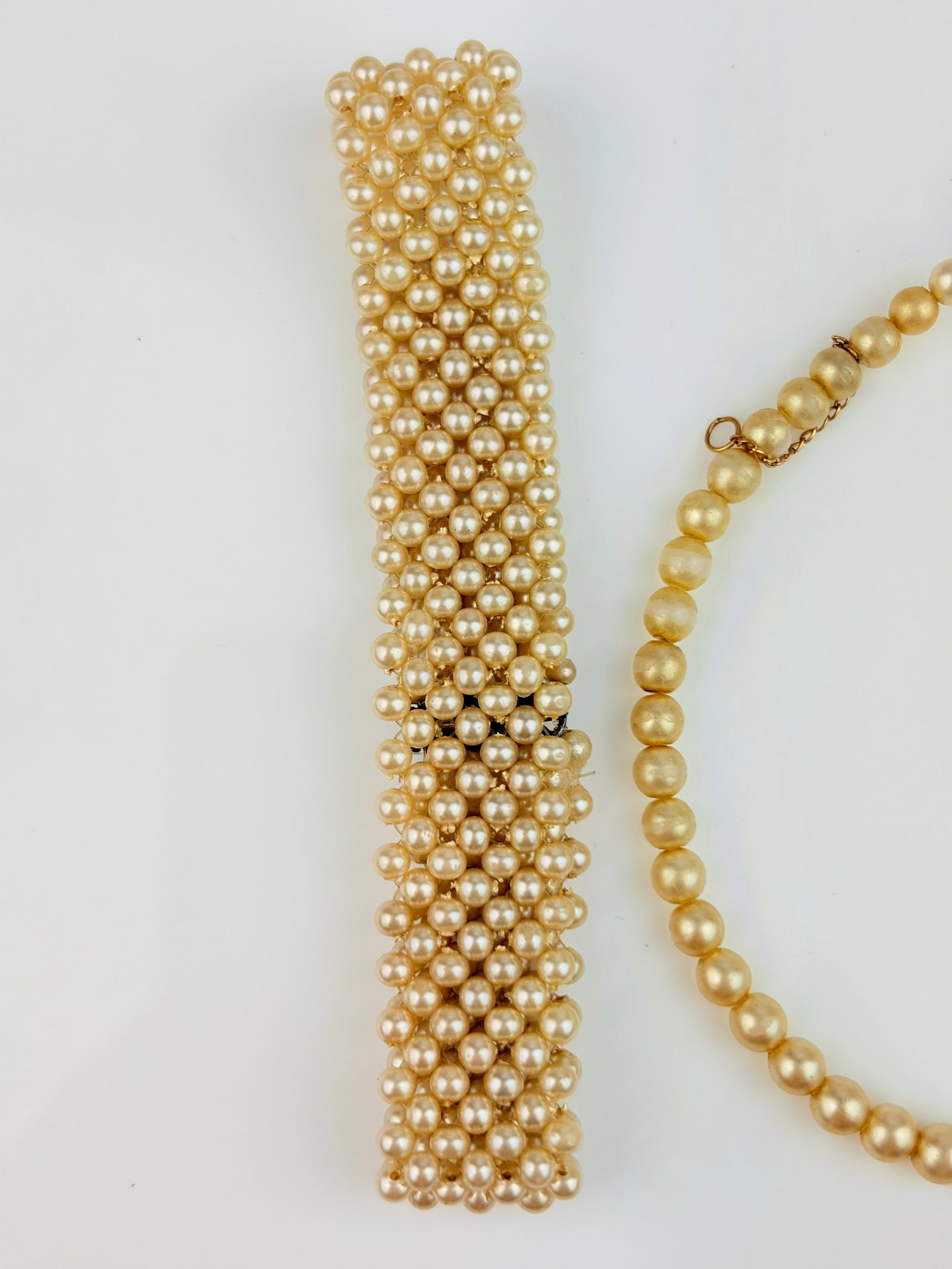 SEED PEARL BRACELET AND NECKLACE 9CT CLASP - 2