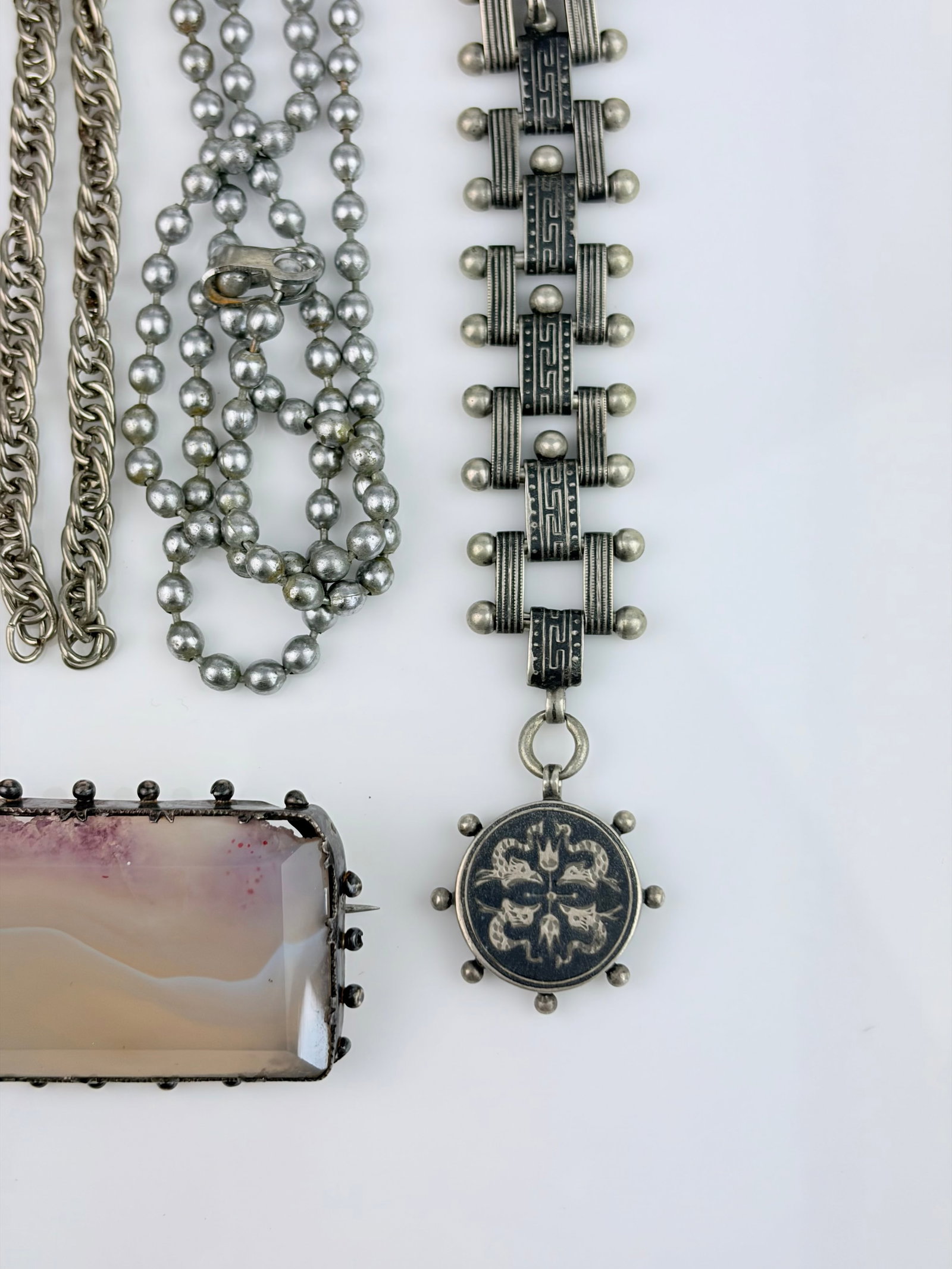 MIXED LOT - STERLING SILVER BROOCH - MIXED SILVER ETC - 5