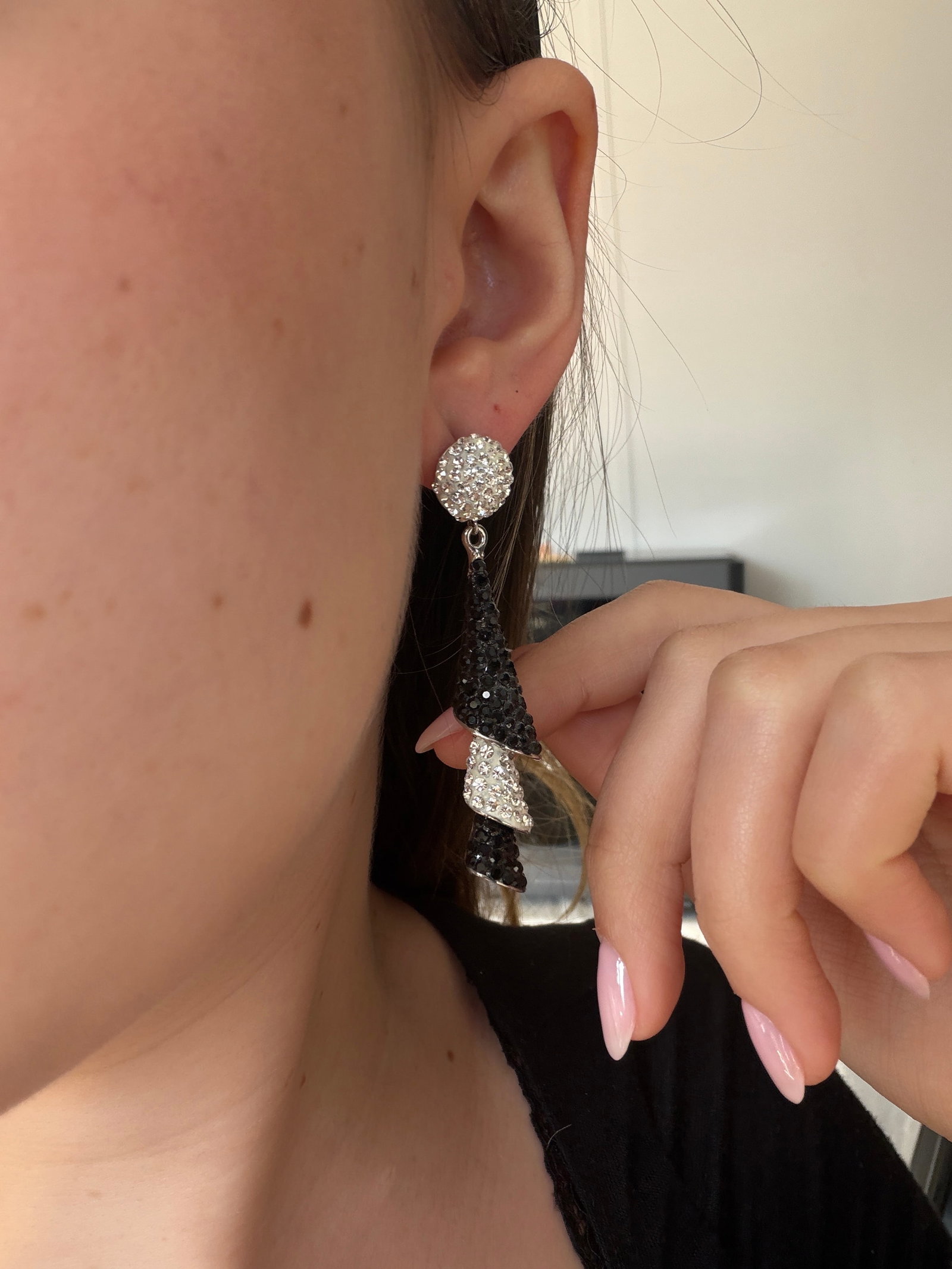 BUTLER & WILSON CRYSTAL THREE TIES CONE DROP EARRINGS - 5
