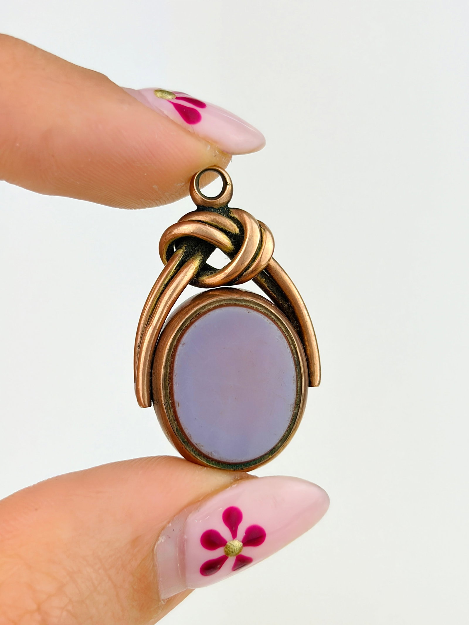 ANTIQUE VICTORIAN KNOT BLOODSTONE AND CARNELIAN SPINNER FOB PENDANT IN 10CT GOLD - 3