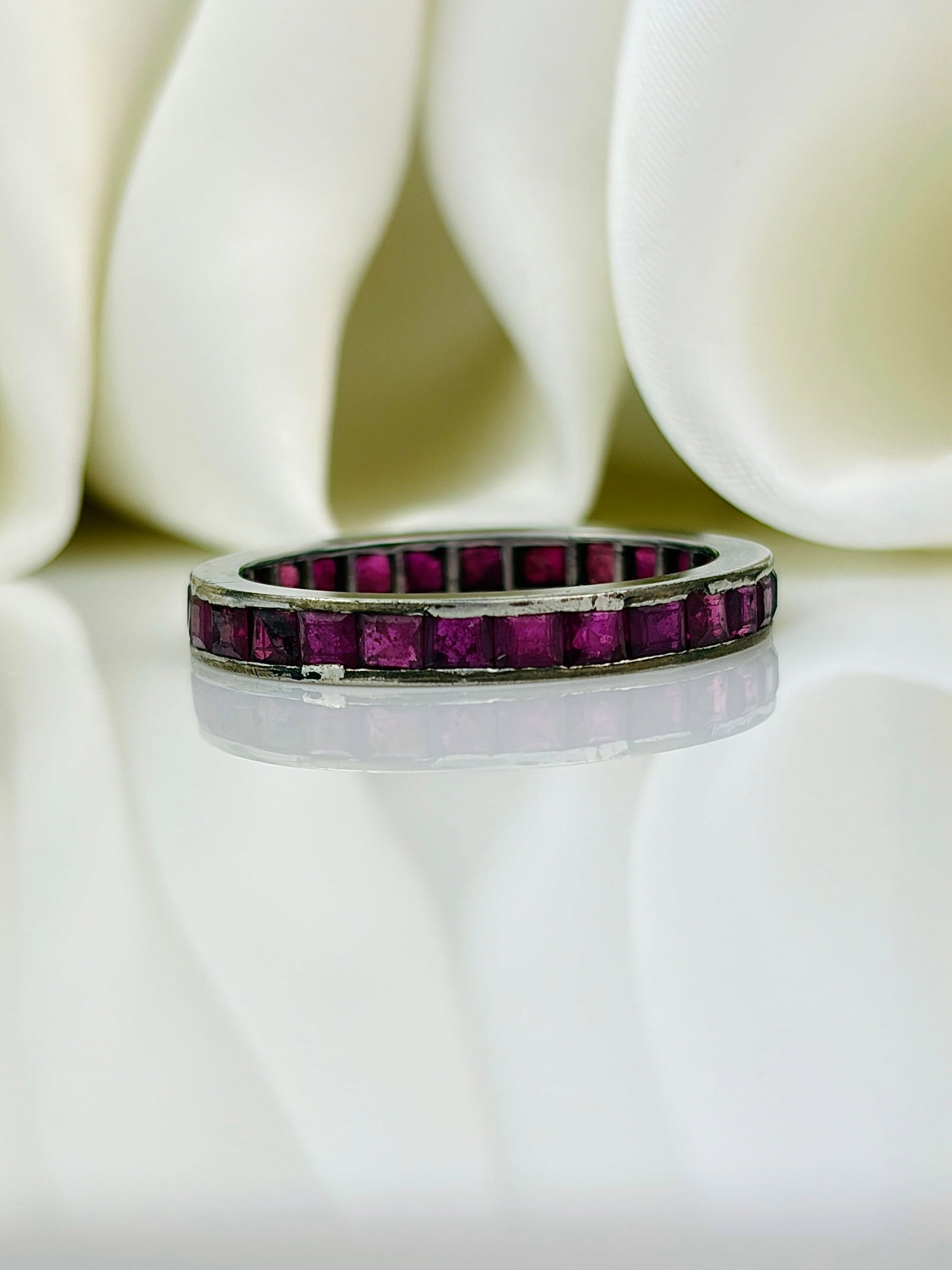 Vintage Ruby and Platinum Eternity Band (1 of 9)