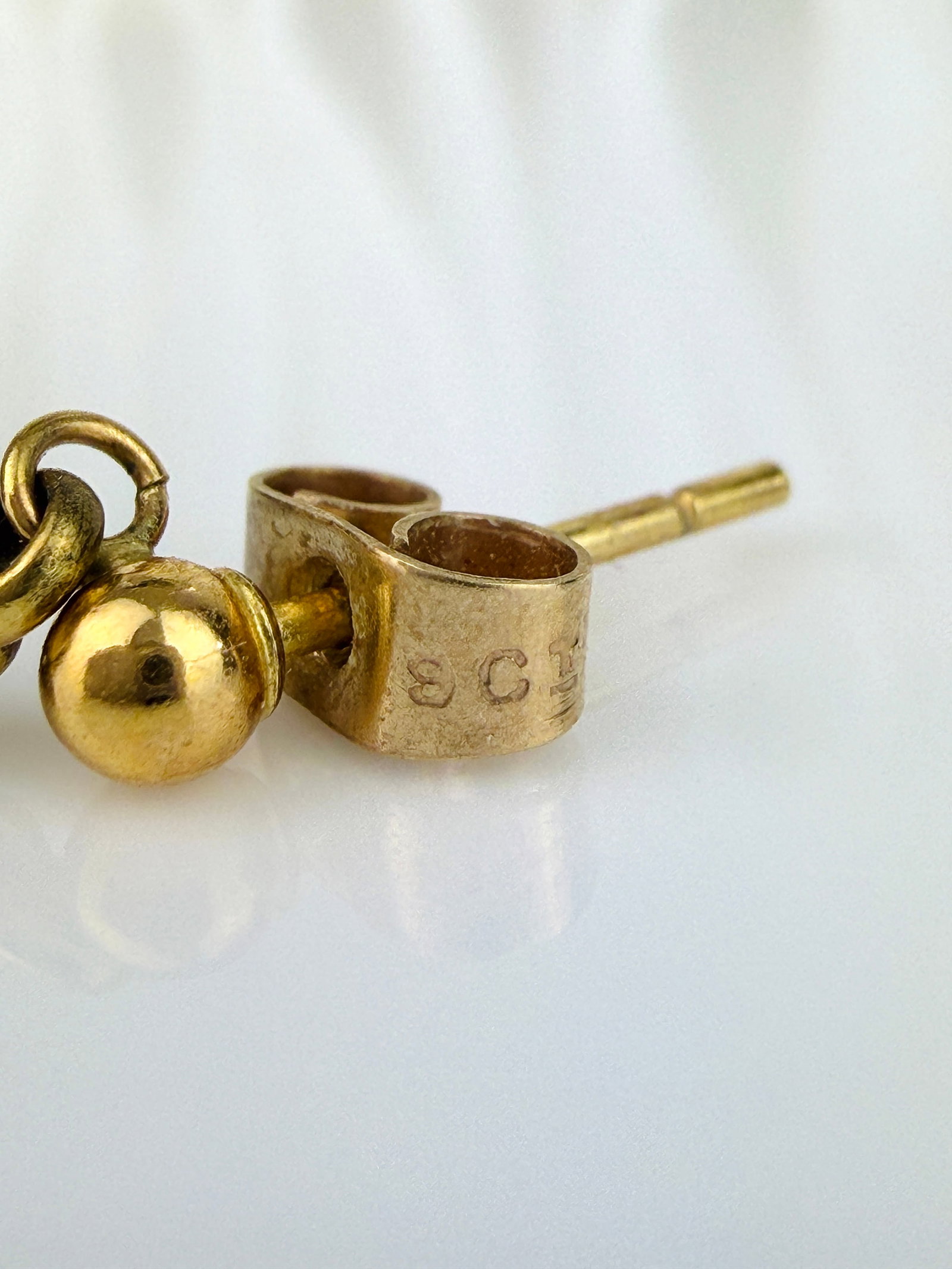 ANTIQUE FLOWER DROP EARRINGS IN 18CT AND 9CT GOLD - 6