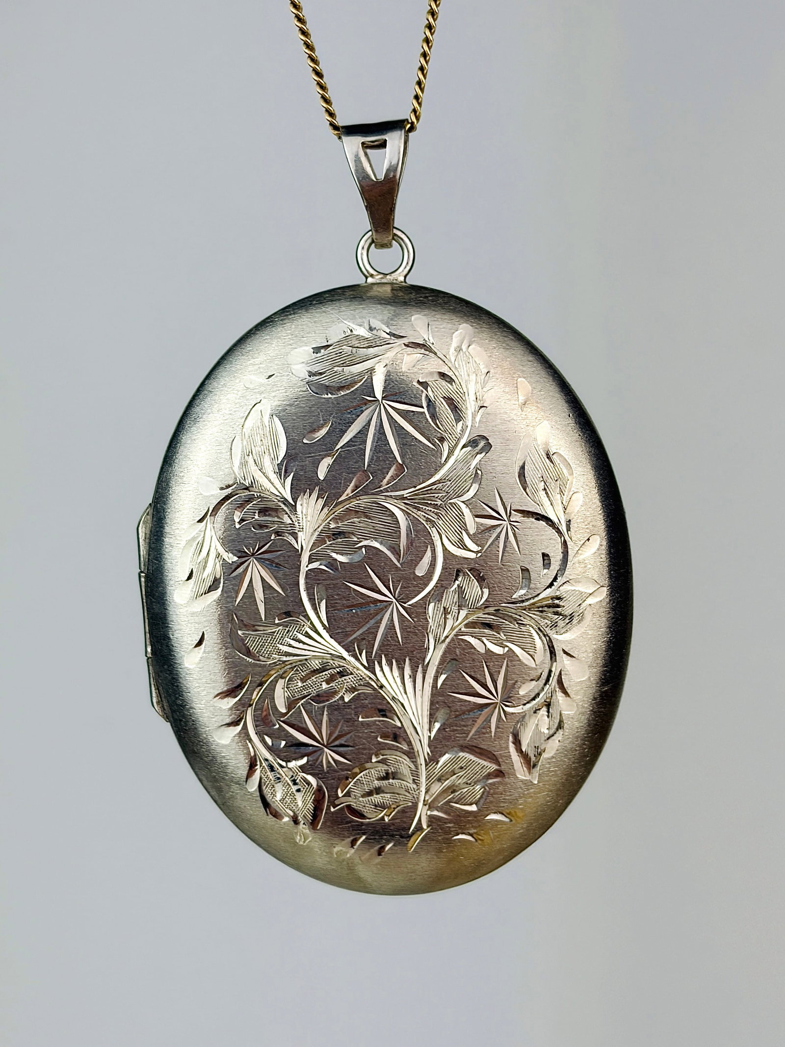 large antique silver Locket pendant (1 of 6)