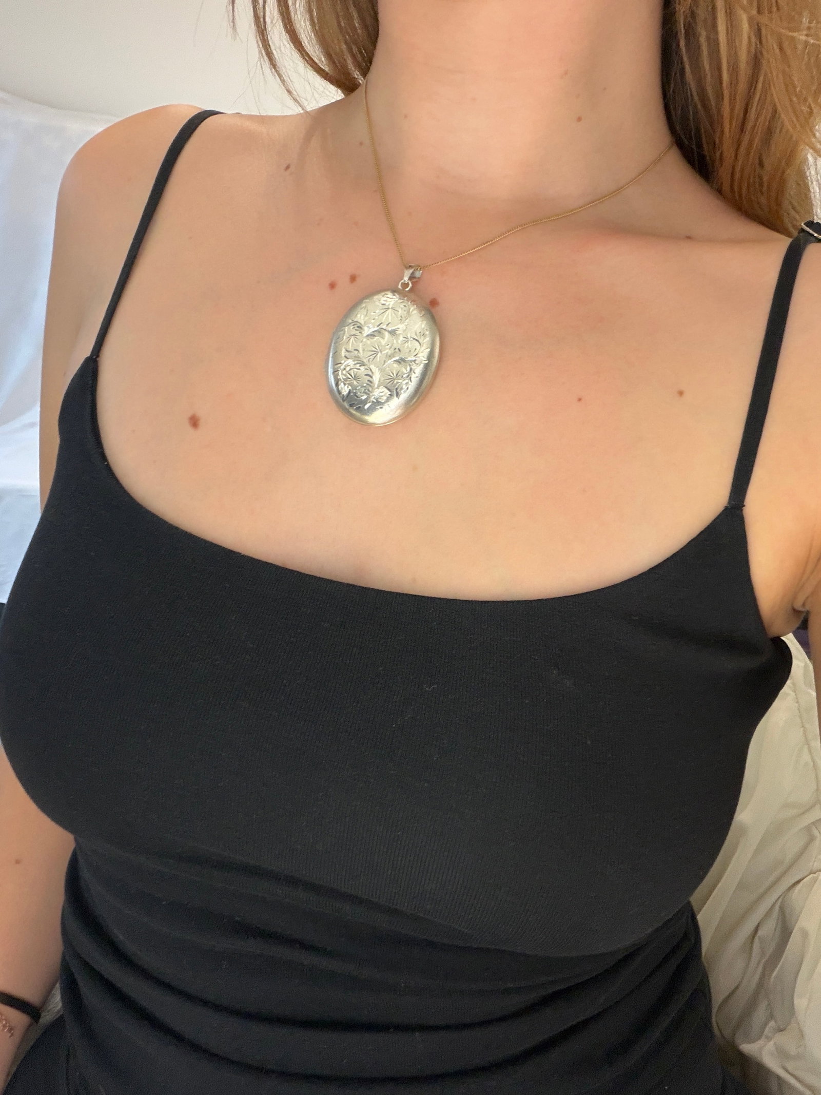 large antique silver Locket pendant - 3