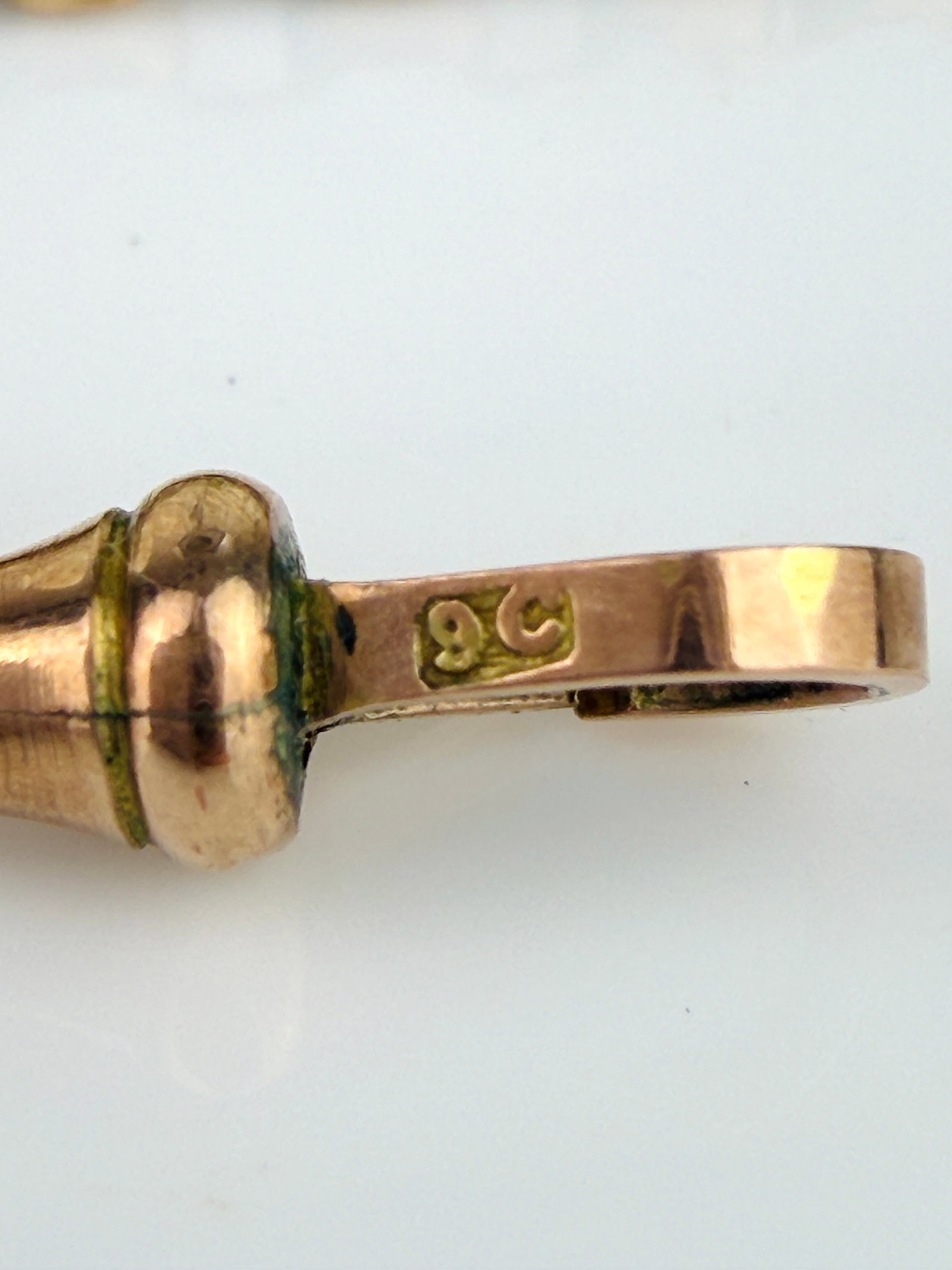 ANTIQUE 9CT GOLD LONGGUARD CHAIN WITH DOGCLIP - 4