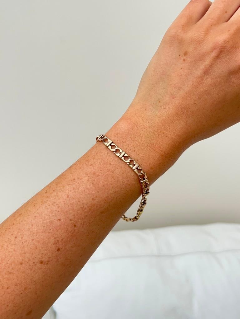 Vintage heavy 9ct gold fancy style mariner link bracelet - 5