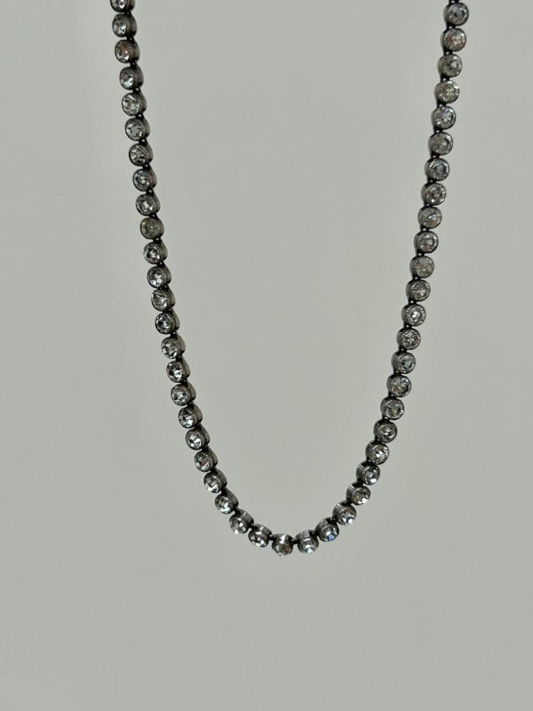 Wonderful Paste Rivière Necklace Silver (1 of 6)
