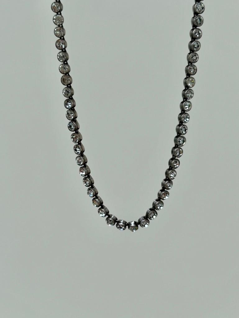 Wonderful Paste Rivière Necklace Silver - 5