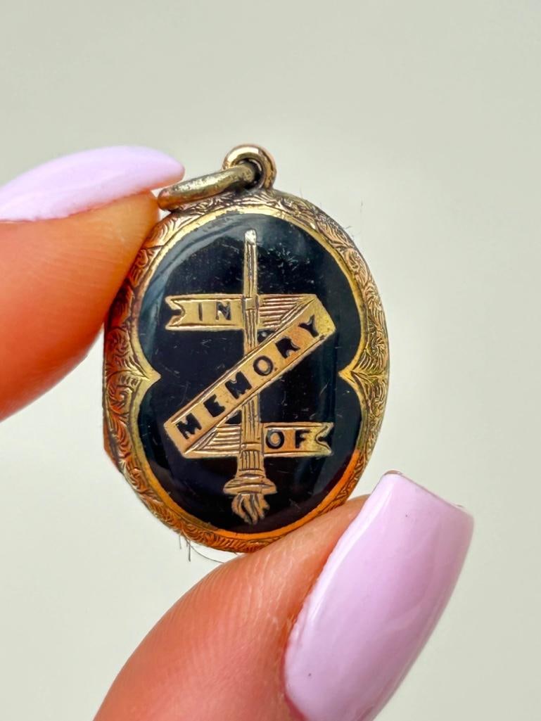 Antique Enamel In Memory Of Locket Pendant (1 of 3)