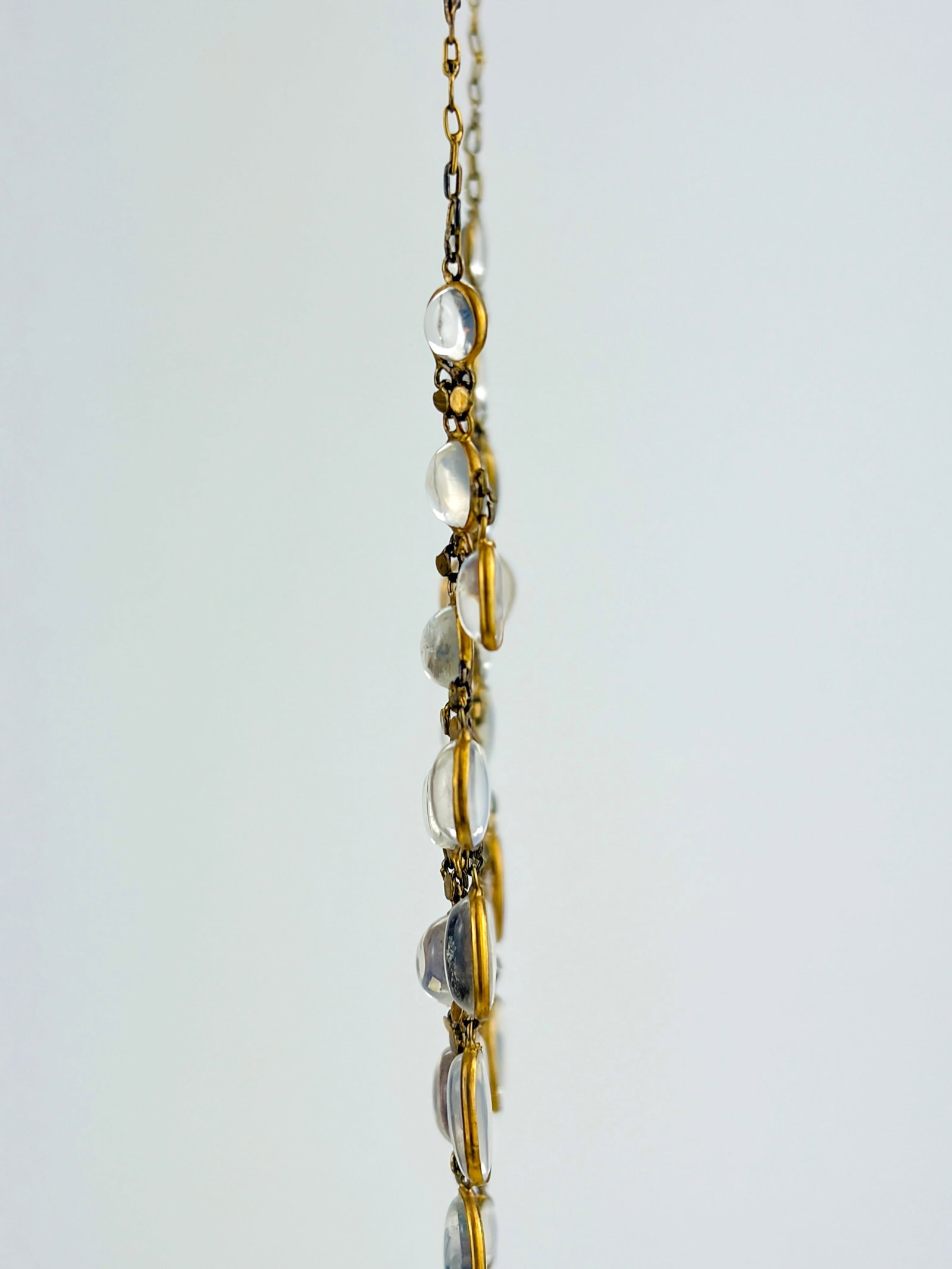 ANTIQUE GOLD MOONSTONE DROP NECKLACE - 3