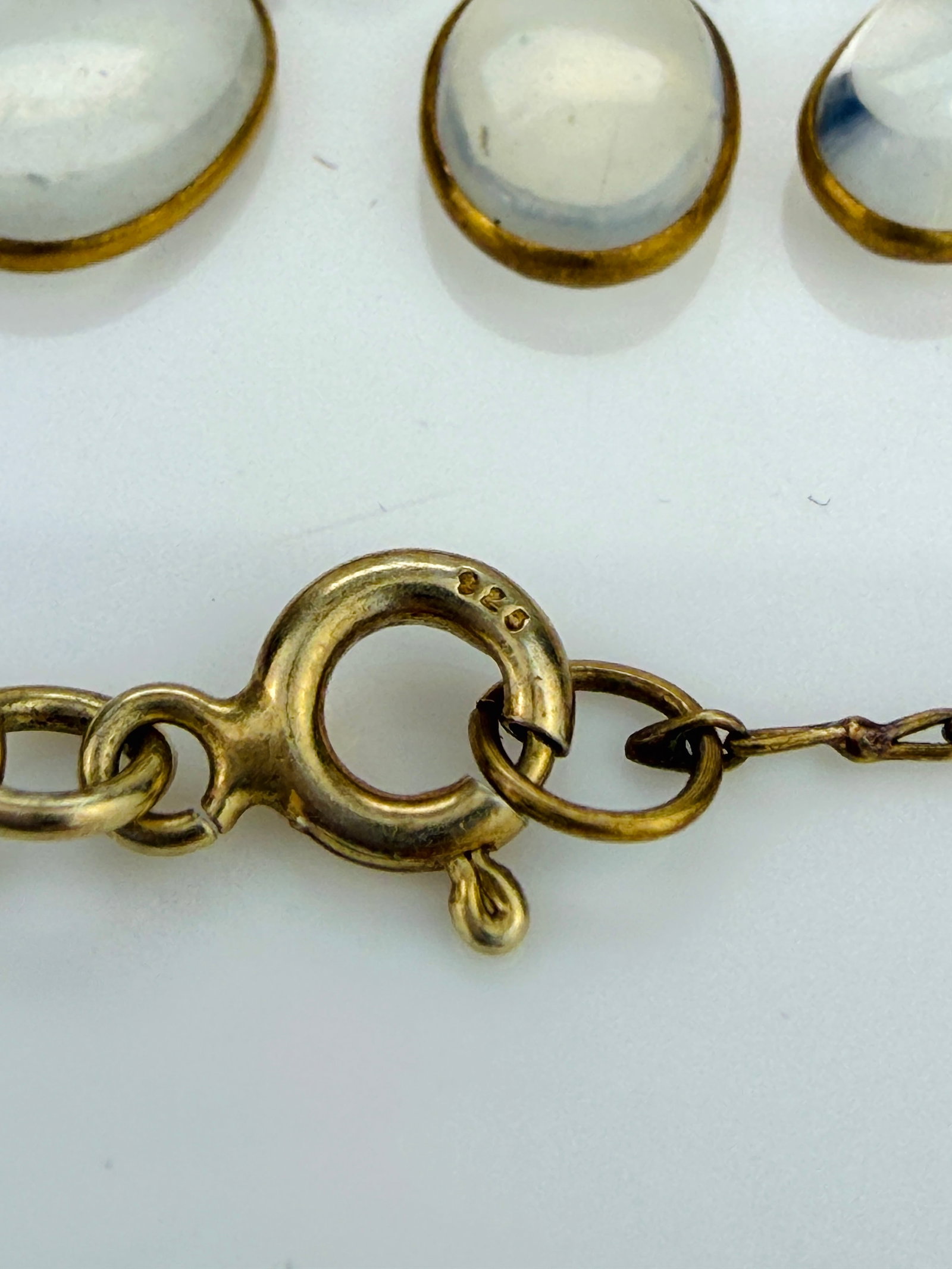 ANTIQUE GOLD MOONSTONE DROP NECKLACE - 6