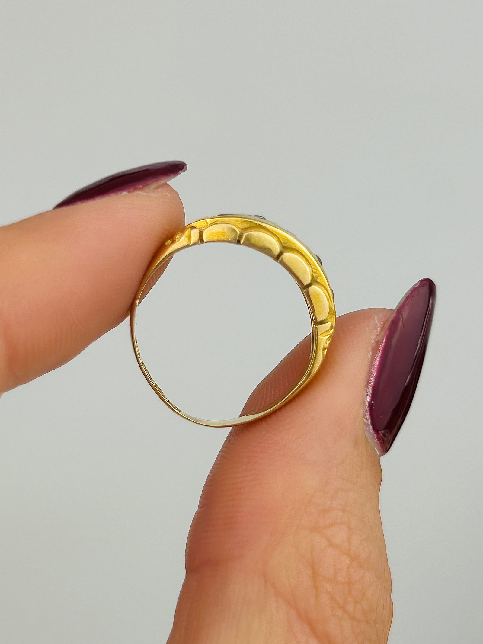 Antique C.1896 Ruby and Diamond Ornate Ring in 18ct Yellow Gold - 6