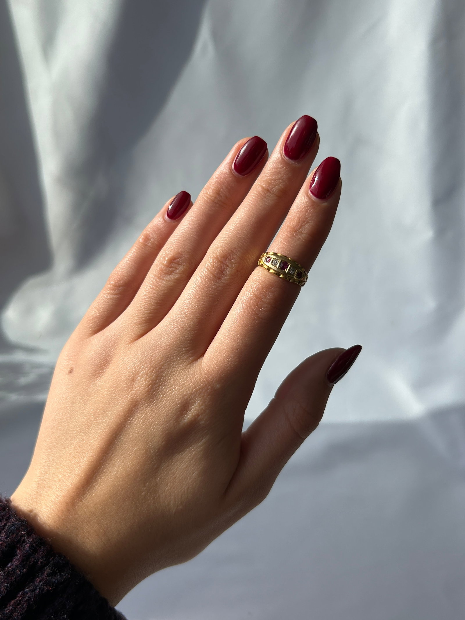 Antique C.1896 Ruby and Diamond Ornate Ring in 18ct Yellow Gold - 8