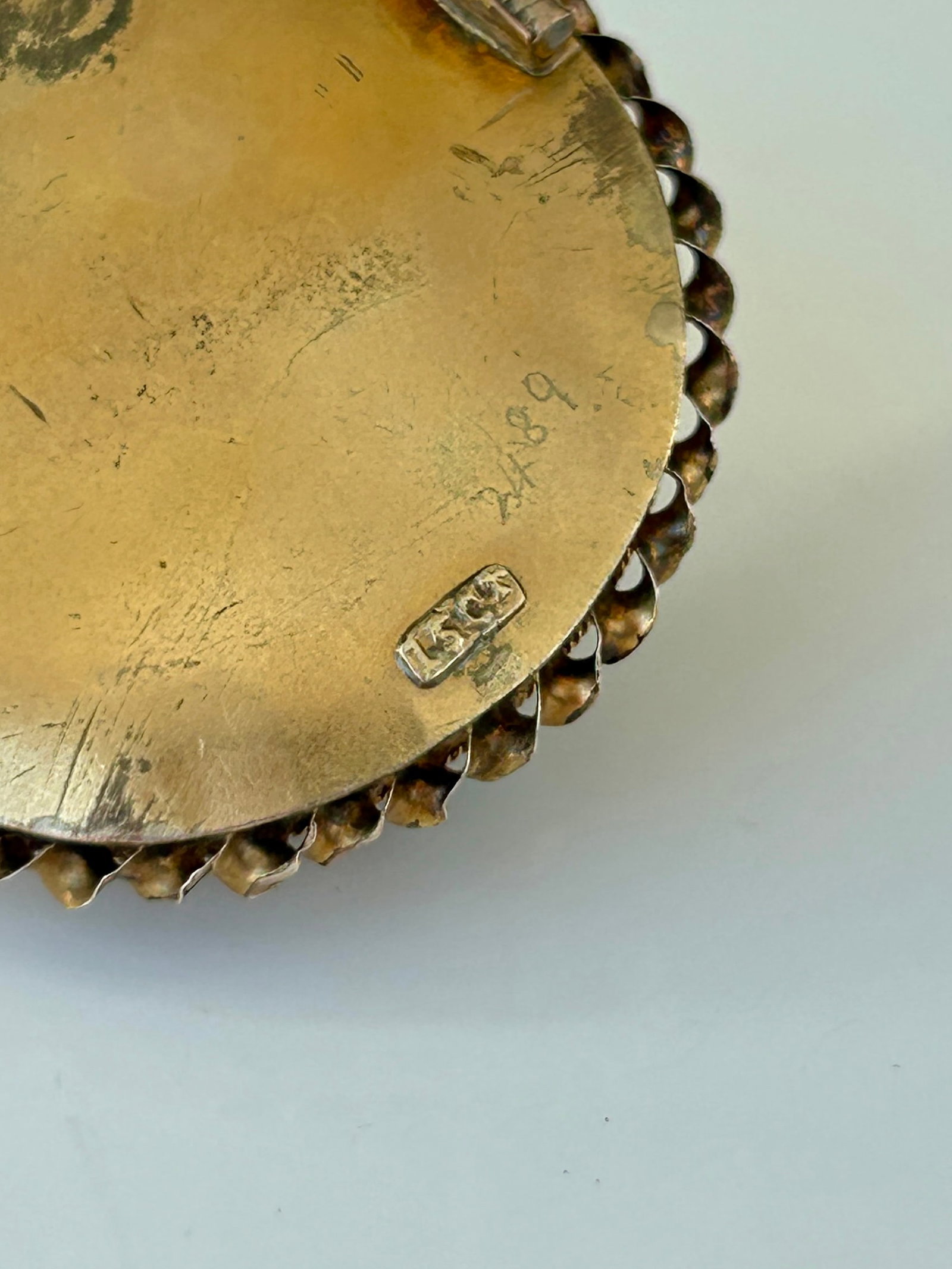 Antique 15ct Gold Turquoise and Diamond Brooch - 4