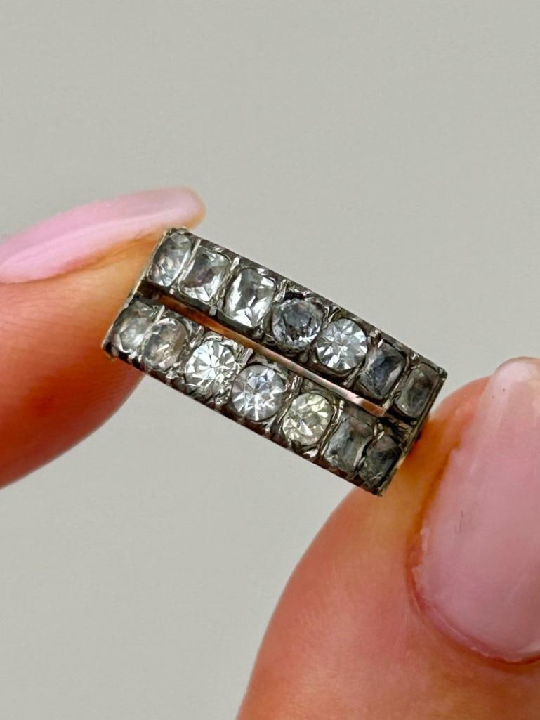 Antique Georgian era Gold Double Row Ring: georgian era Antique Gold Double Row Ring incredible and charming ring with sweet spilt shoulders! measurements size UK M US 61/2 head of wing 17mm x 7mm wei