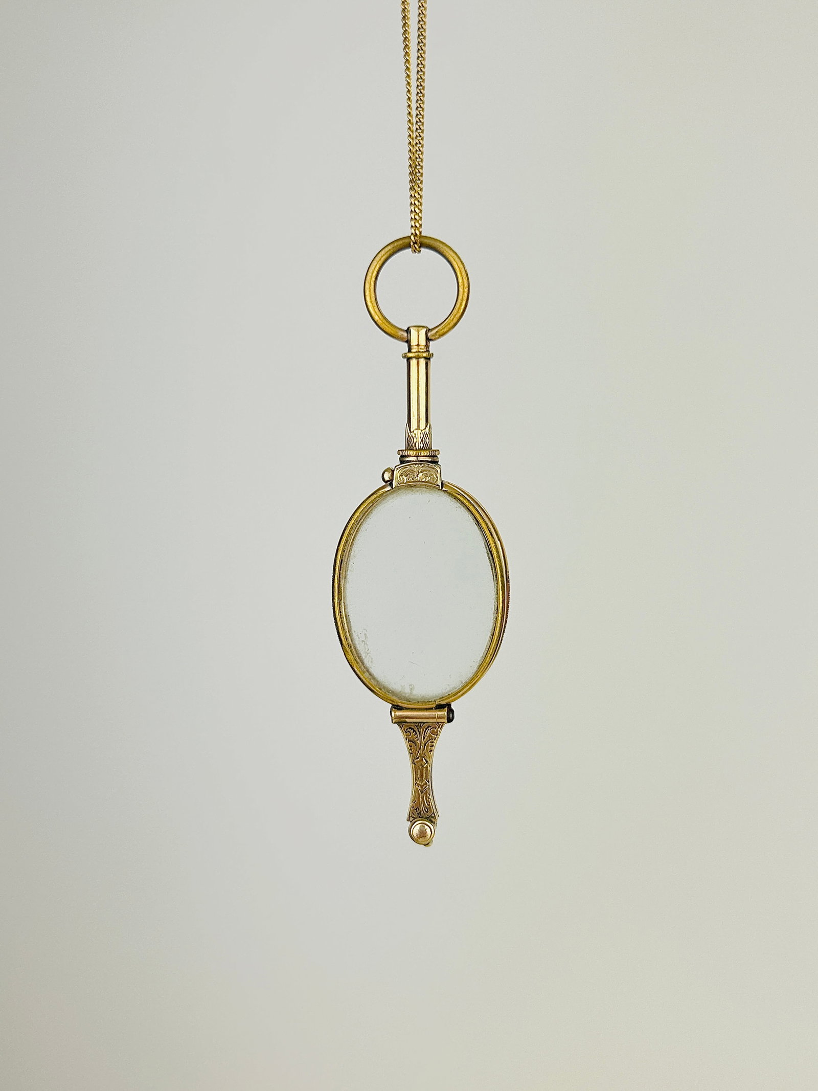 Antique Gilt Metal Lorgnette/Glasses Pendant - 3