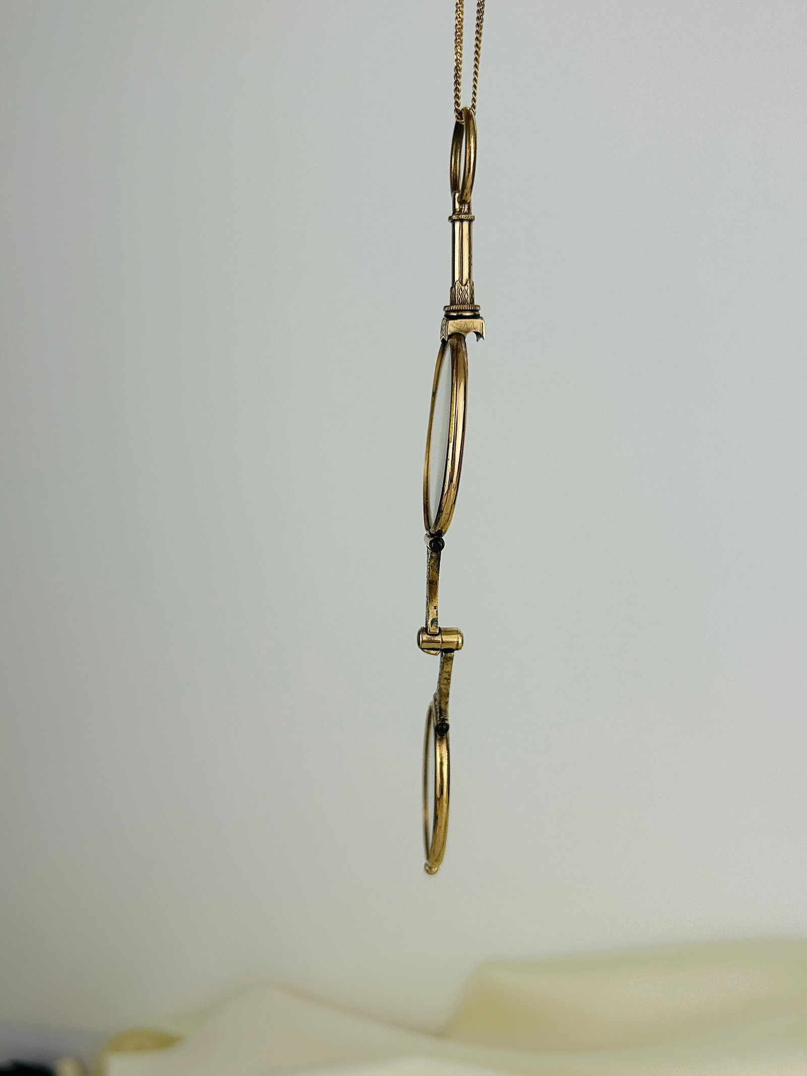 Antique Gilt Metal Lorgnette/Glasses Pendant - 5