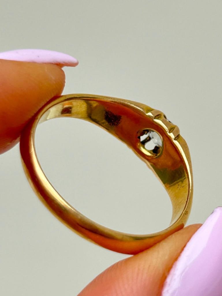 Chunky 18ct Yellow Gold 50pt Diamond Belcher Ring - 8