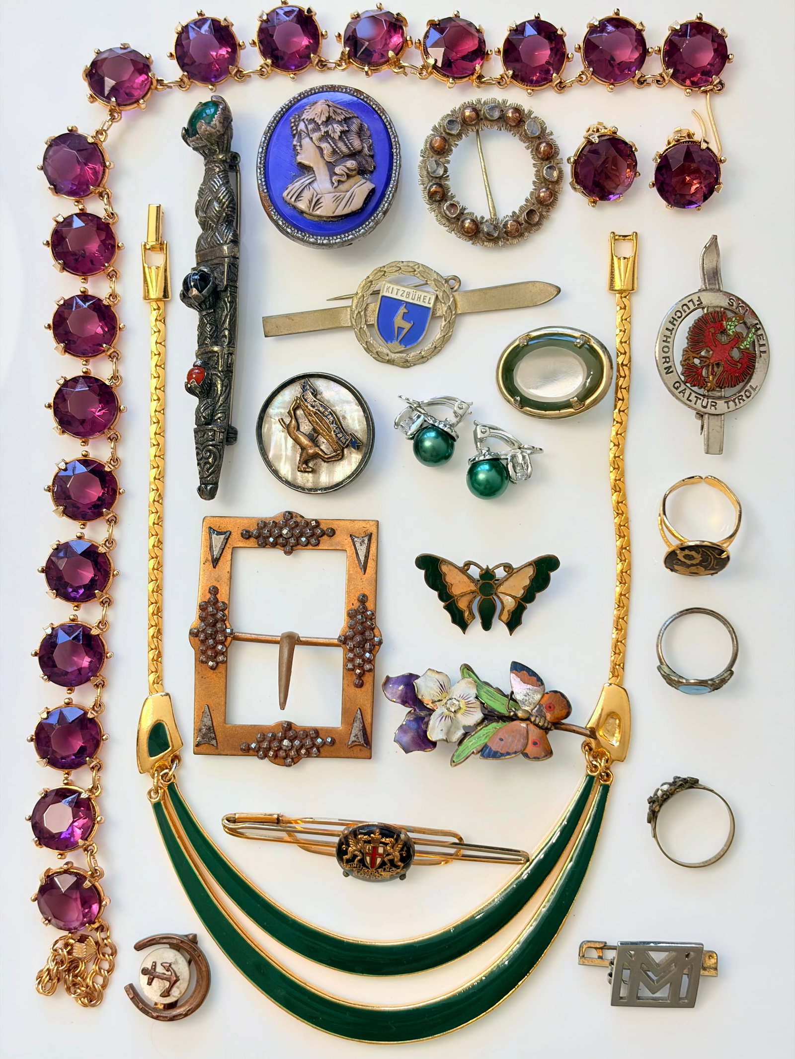 MIXED LOT- INCLUDING ANTIQUE BROOCHES, NECKLACES ETC (1 of 7)