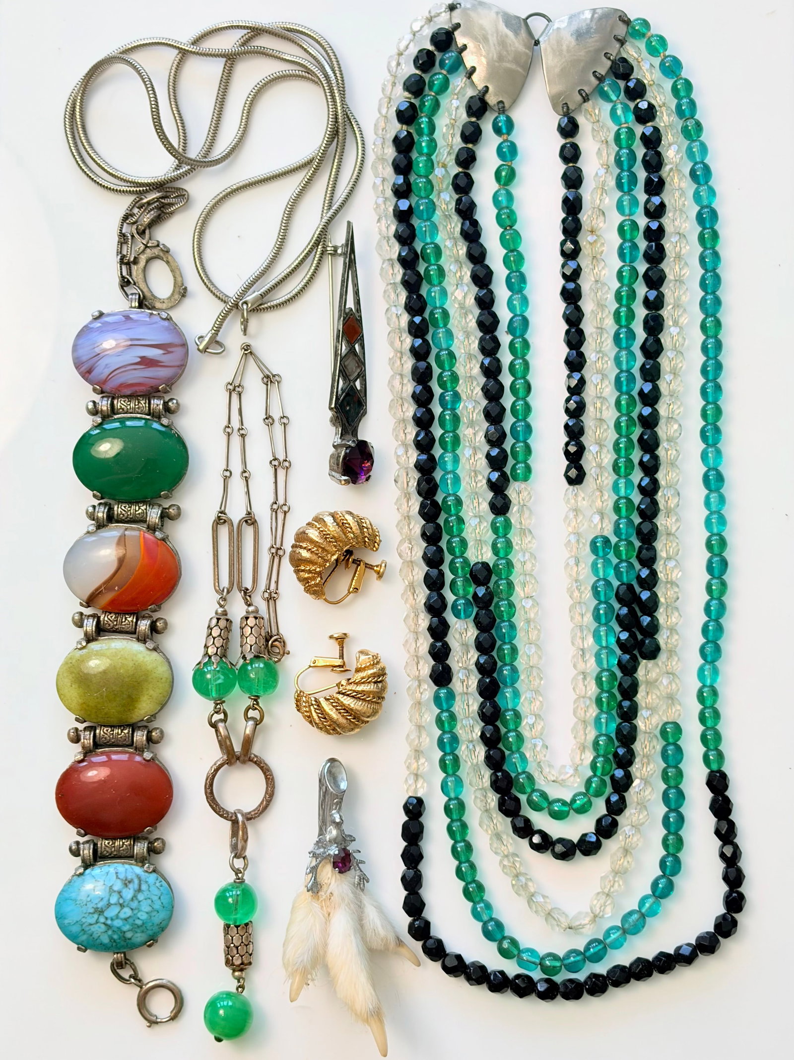 MIXED LOT- BEADED NECKLACES, BRACELETS ETC (1 of 6)