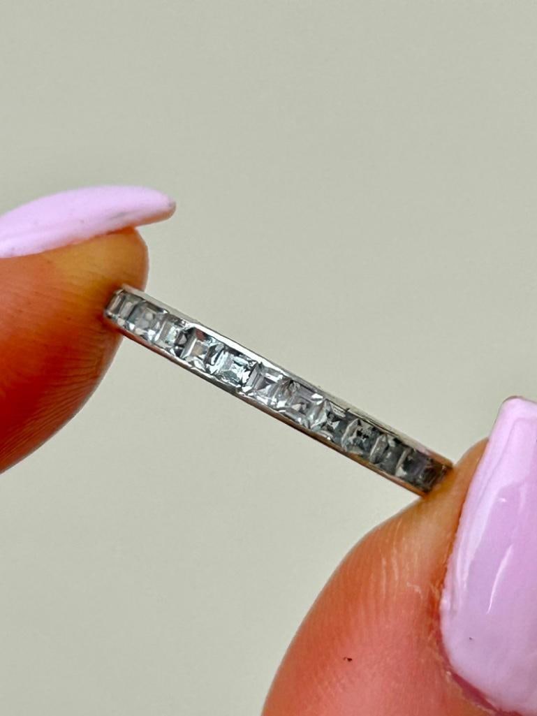 Wonderful White Sapphire Full Eternity Band Ring in White Gold - 3