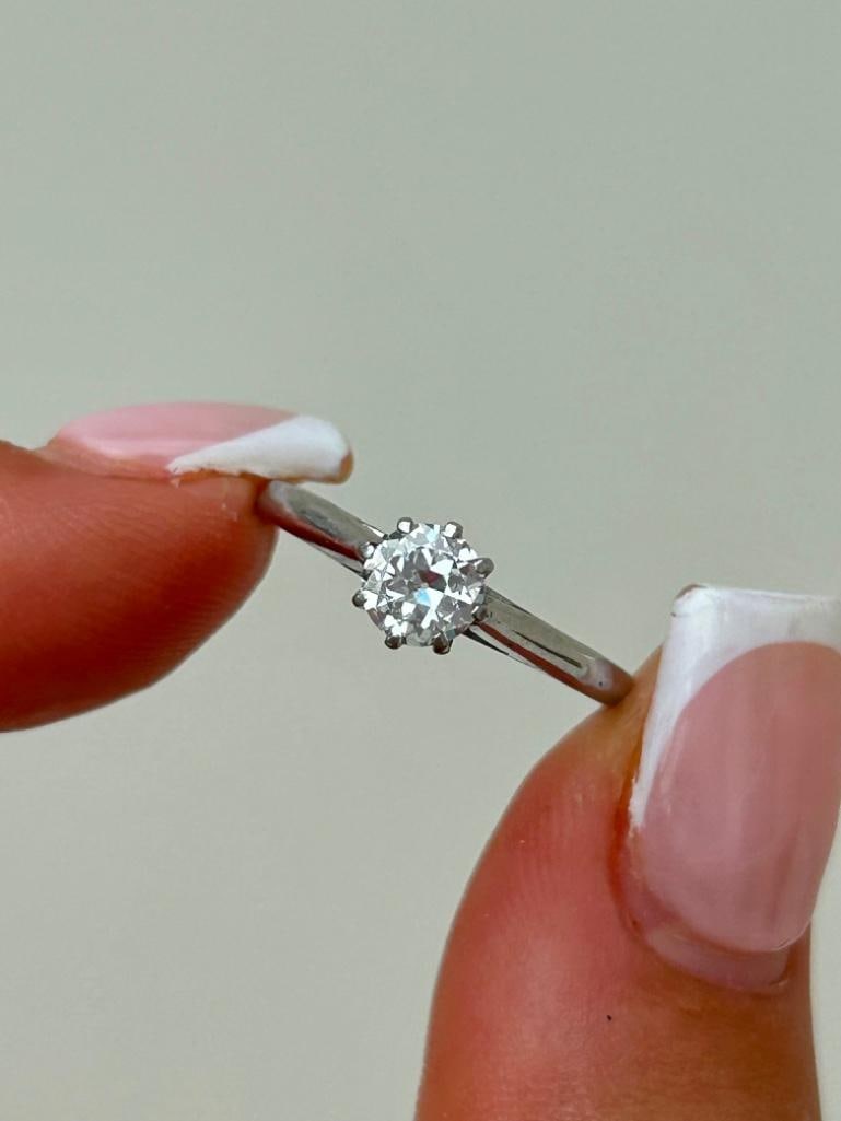 Bright .50pt Diamond Solitaire Ring in Platinum (1 of 7)