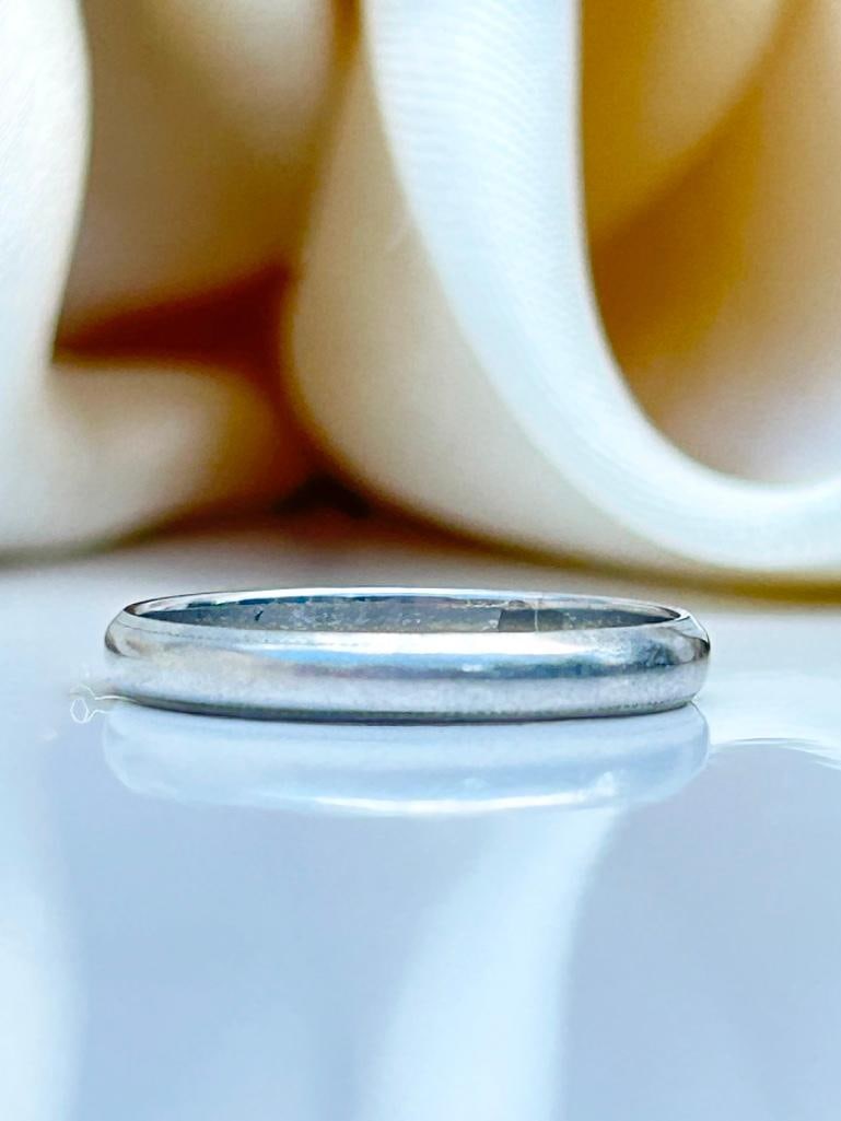 Wonderful Original Antique Platinum Band Ring with Inscription (1 of 10)