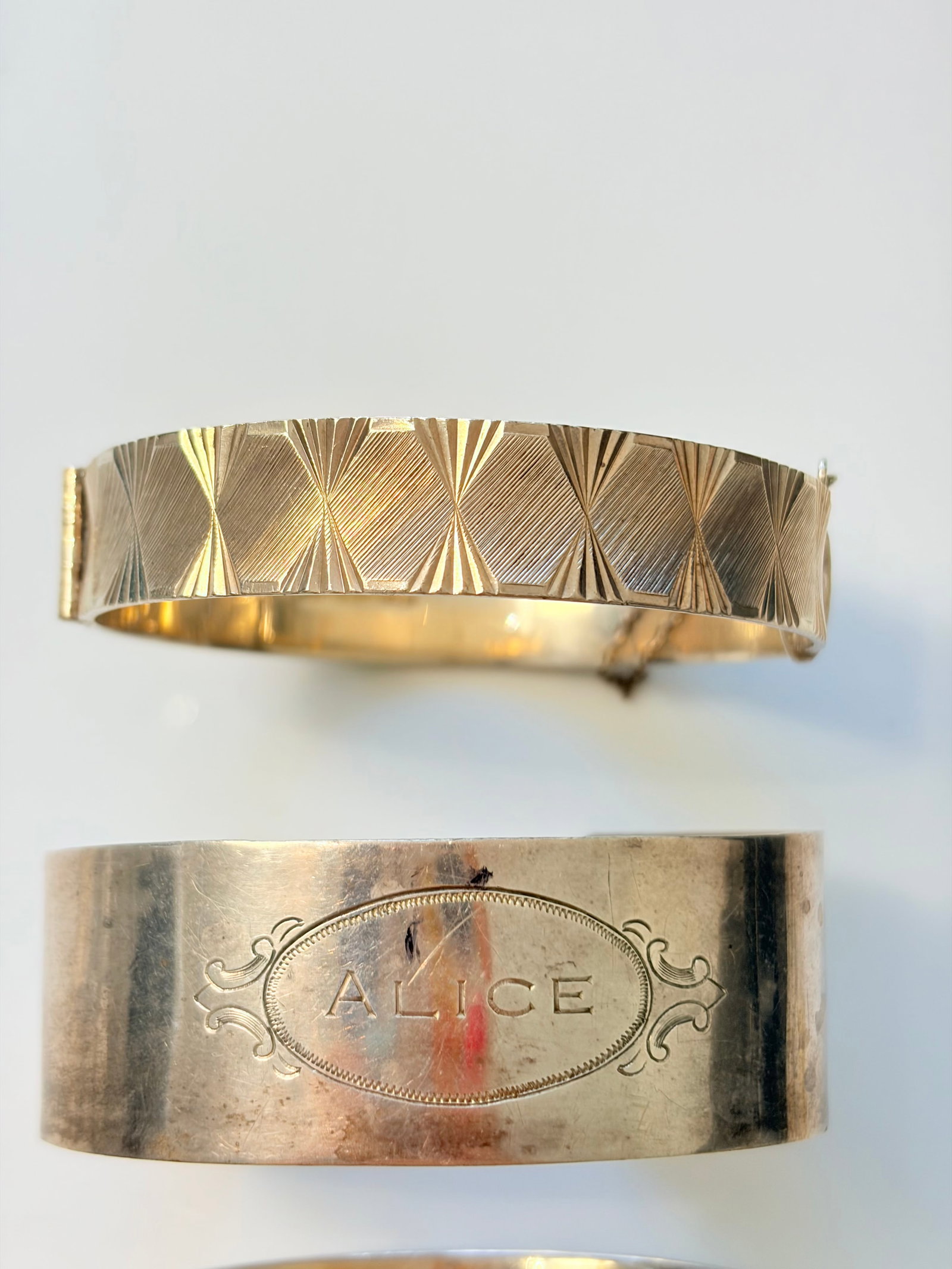 MIXED LOT- 3X SILVER BANGLES - 3