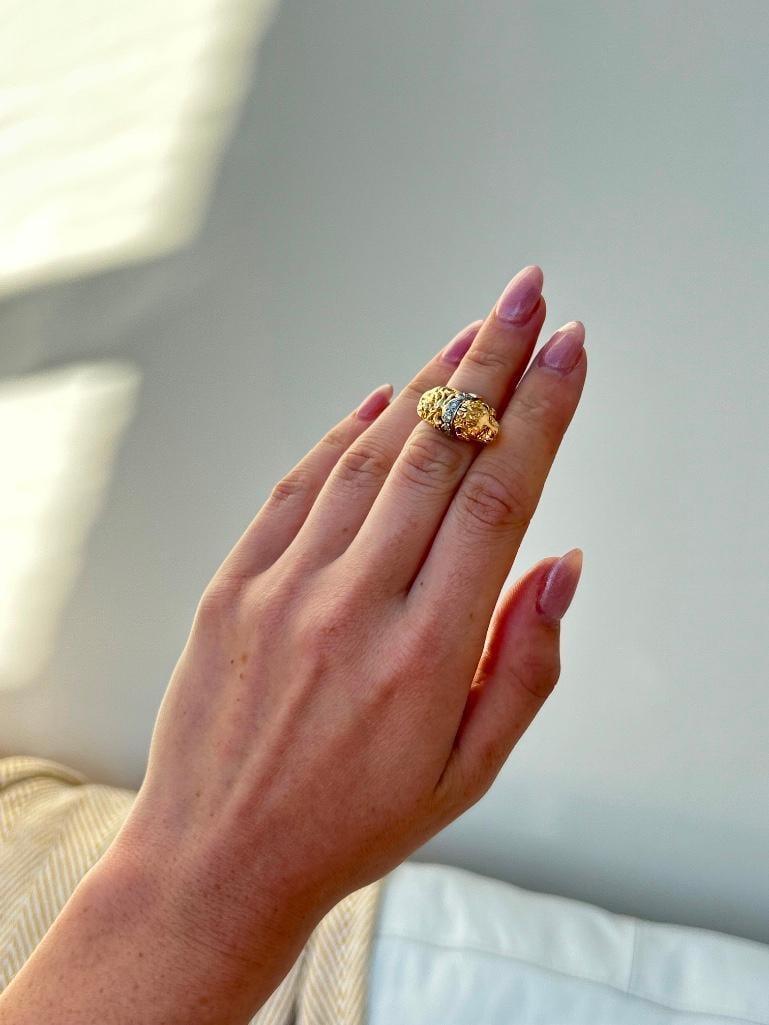 Heavy 18ct Yellow Gold “zolotas” Diamond Lion Ring - 9