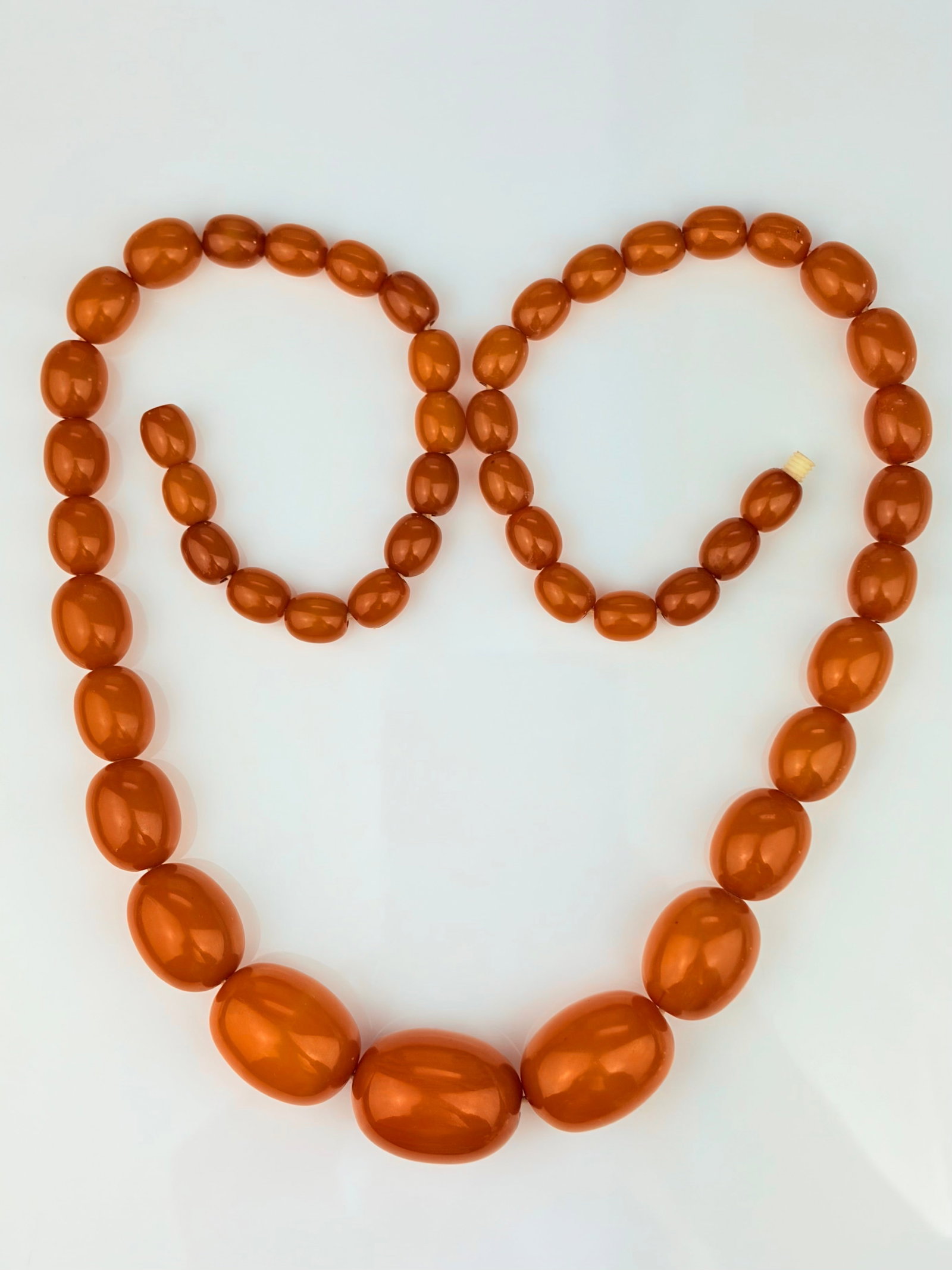AMBER BAKELITE BEAD NECKLACE - 4